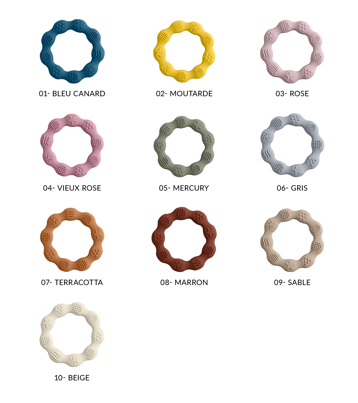 Anneau de dentition beige et lange sable