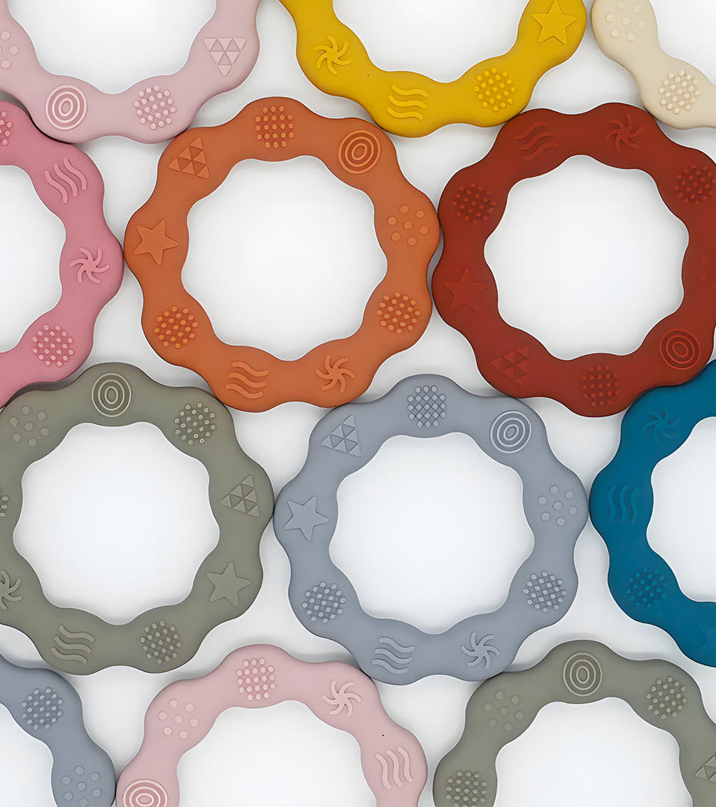 Anneau de dentition beige et lange rainbow