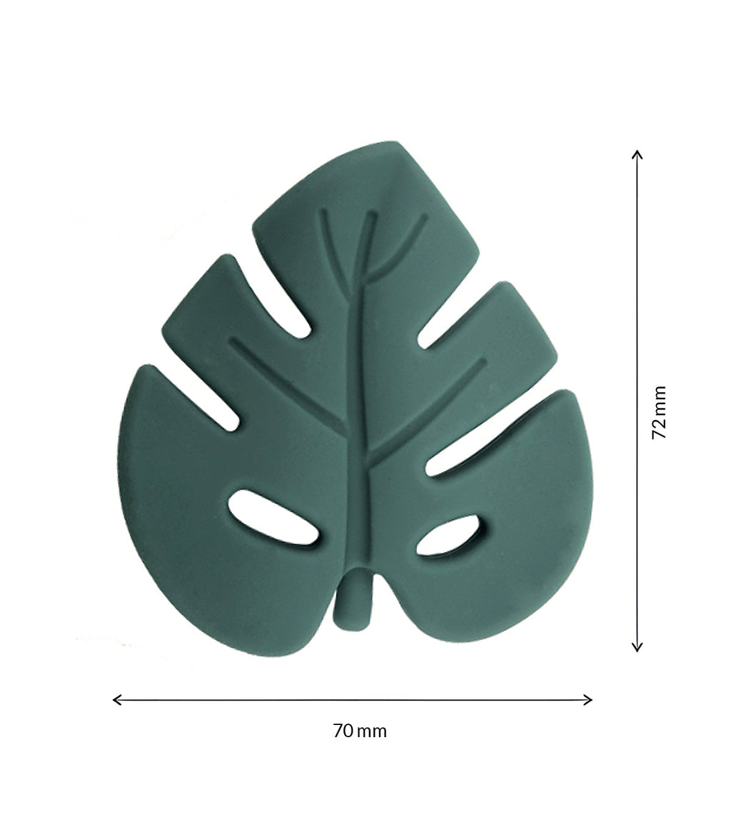 Anneau de dentition feuille verte et lange taupe