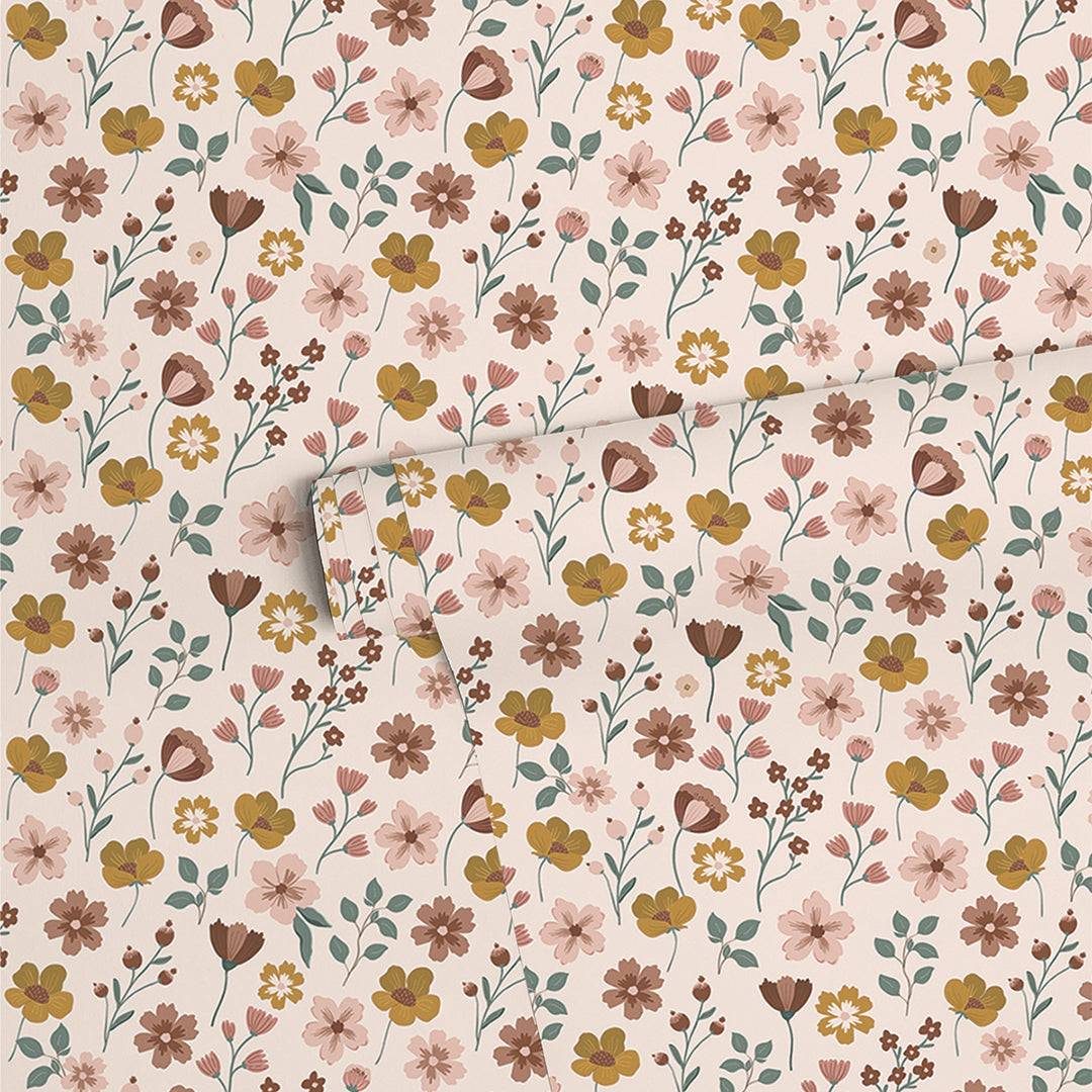 CAPUCINE - Papier peint enfant - Motif fleurs sur tige