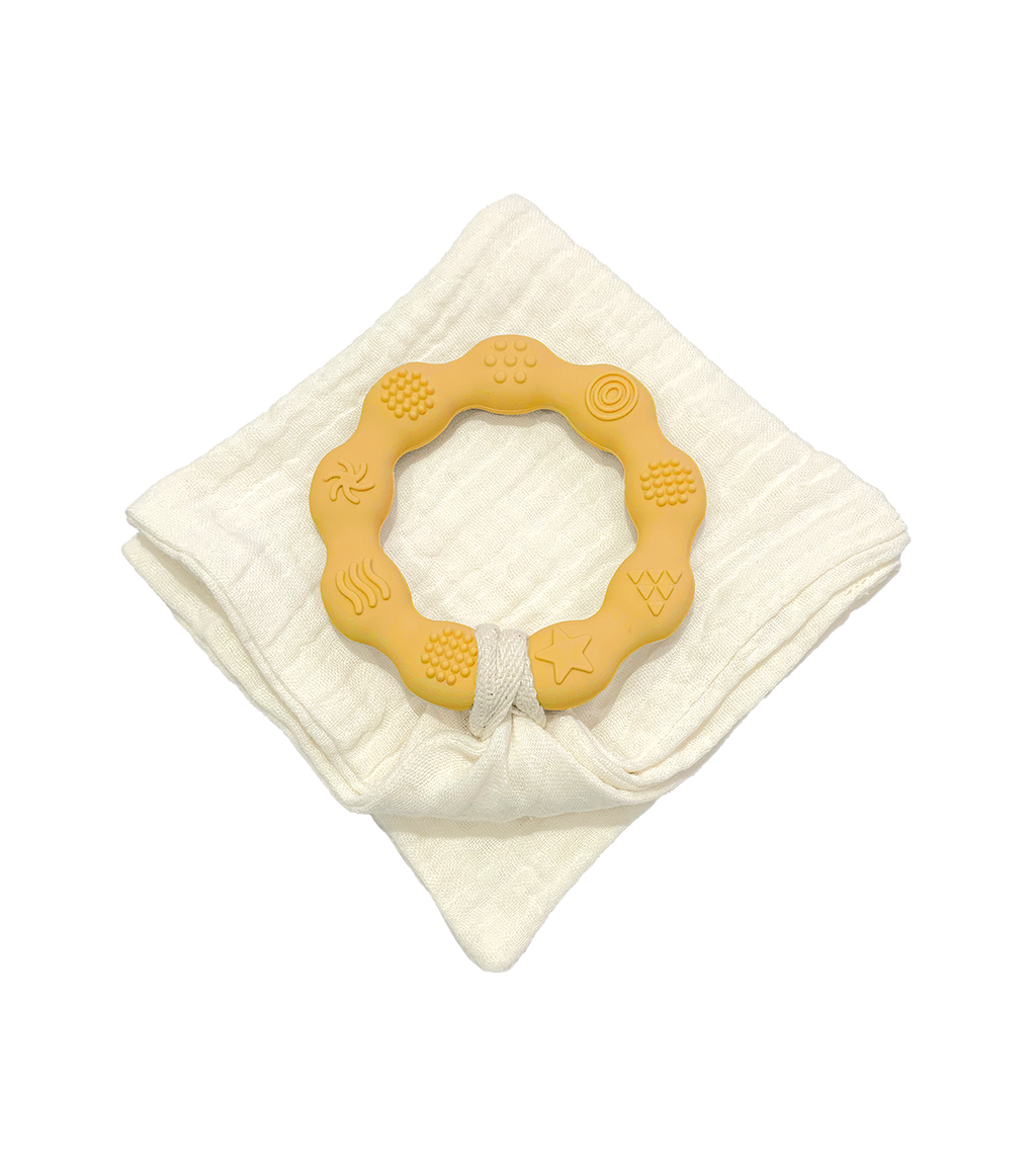 Anneau de dentition moutarde et lange ivoire