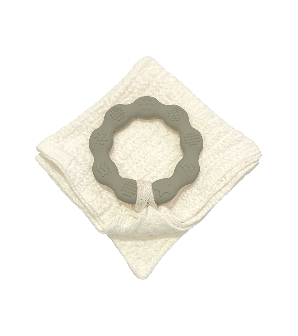 Anneau de dentition vert et lange ivoire