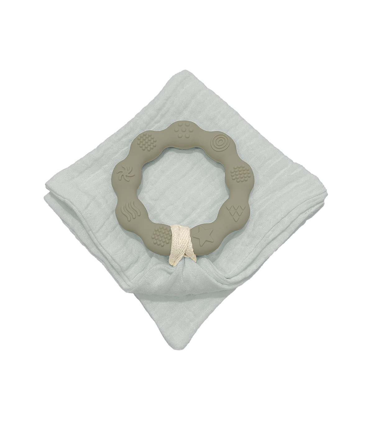 Anneau de dentition vert et lange bleu gris