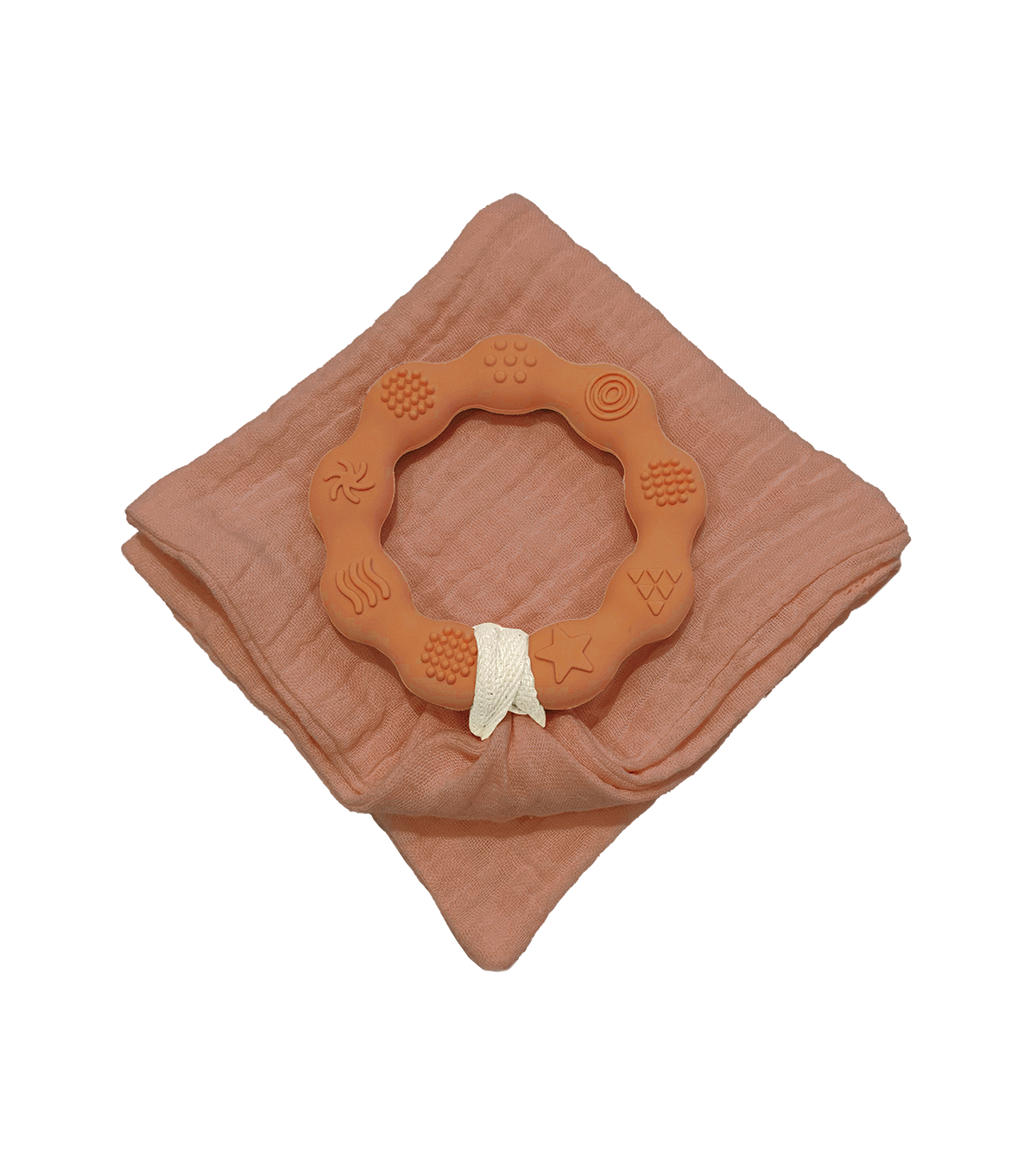 Anneau de dentition terracotta et lange terracotta