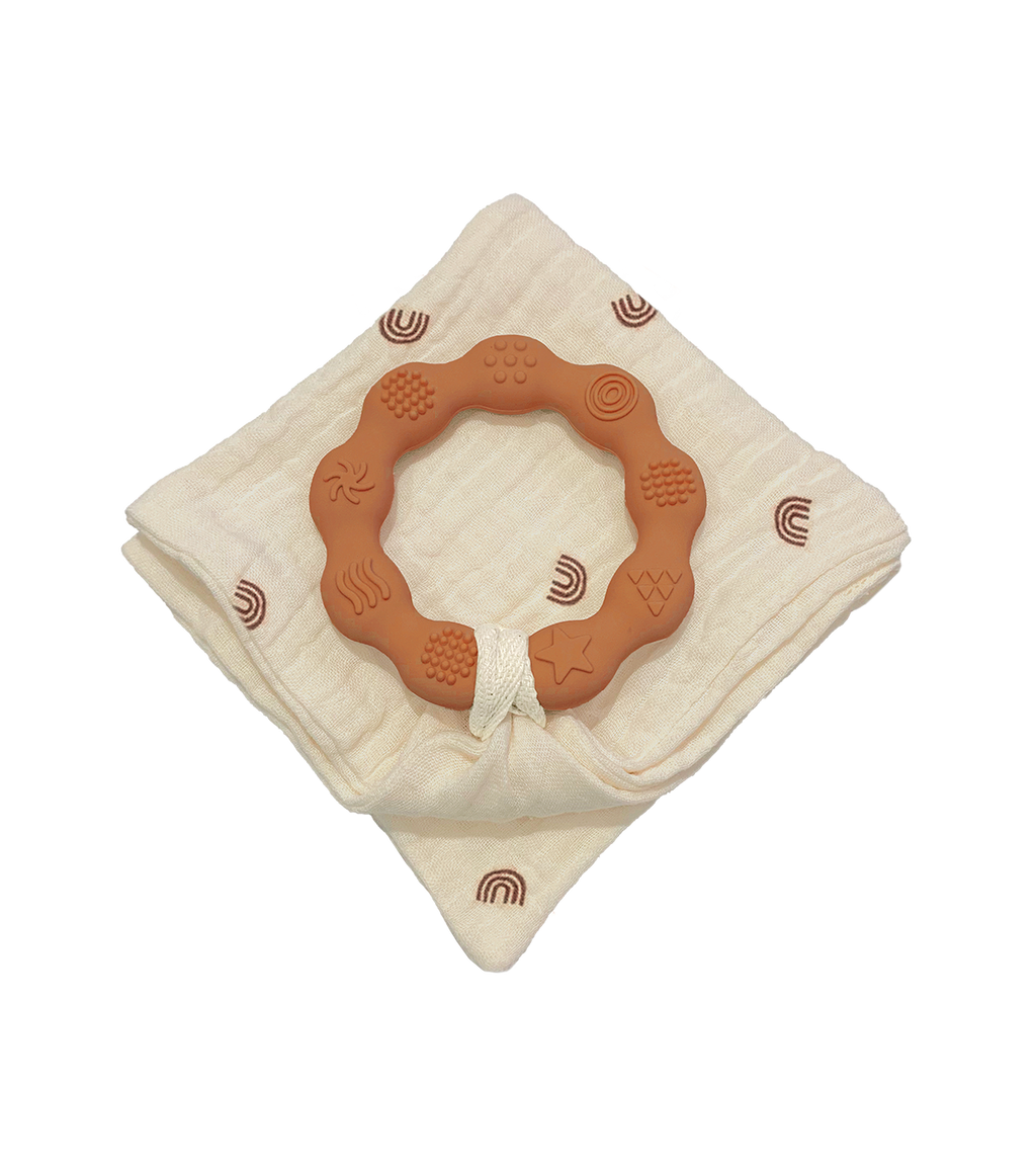 Anneau de dentition terracotta et lange rainbow