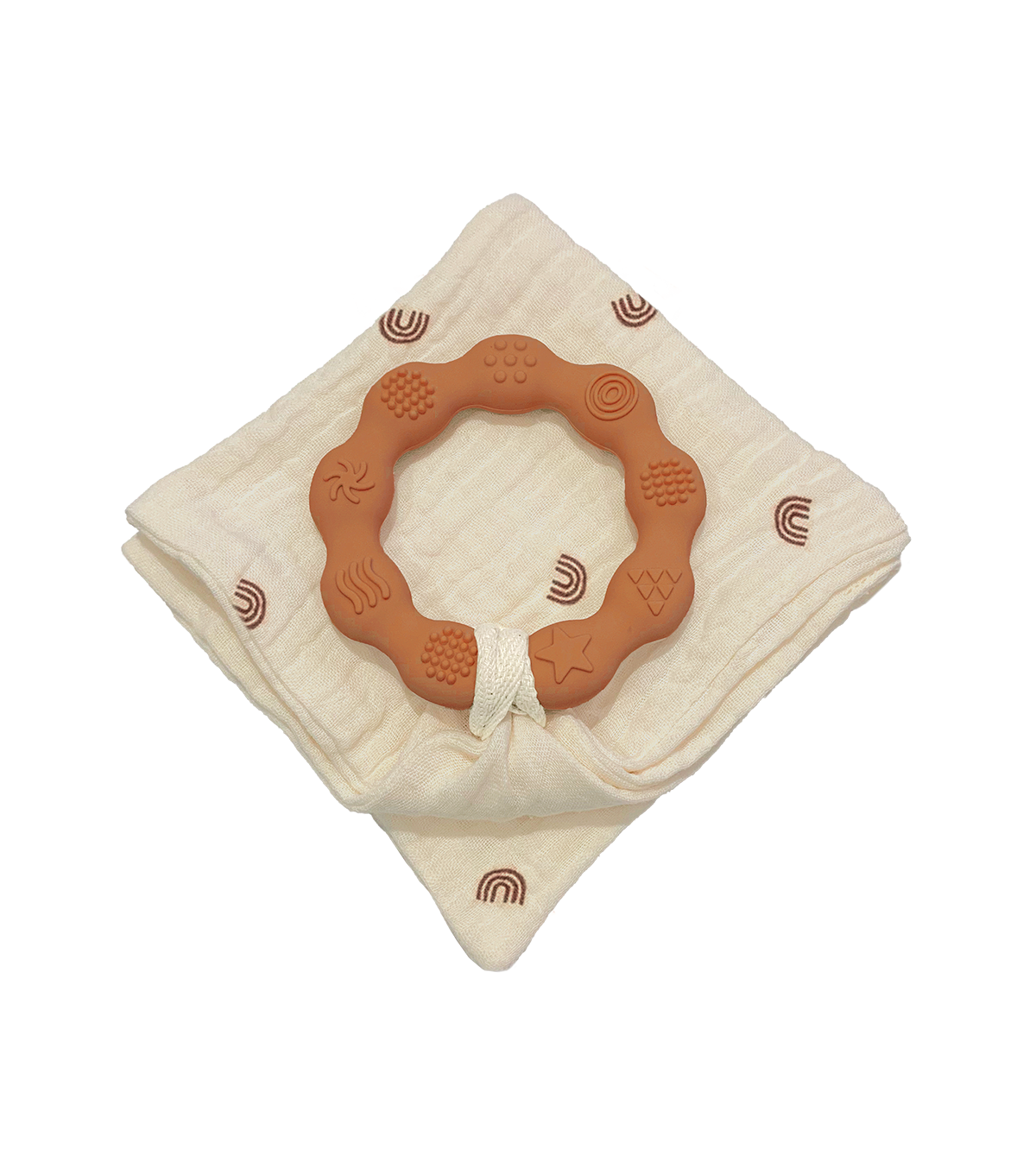 Anneau de dentition terracotta et lange rainbow