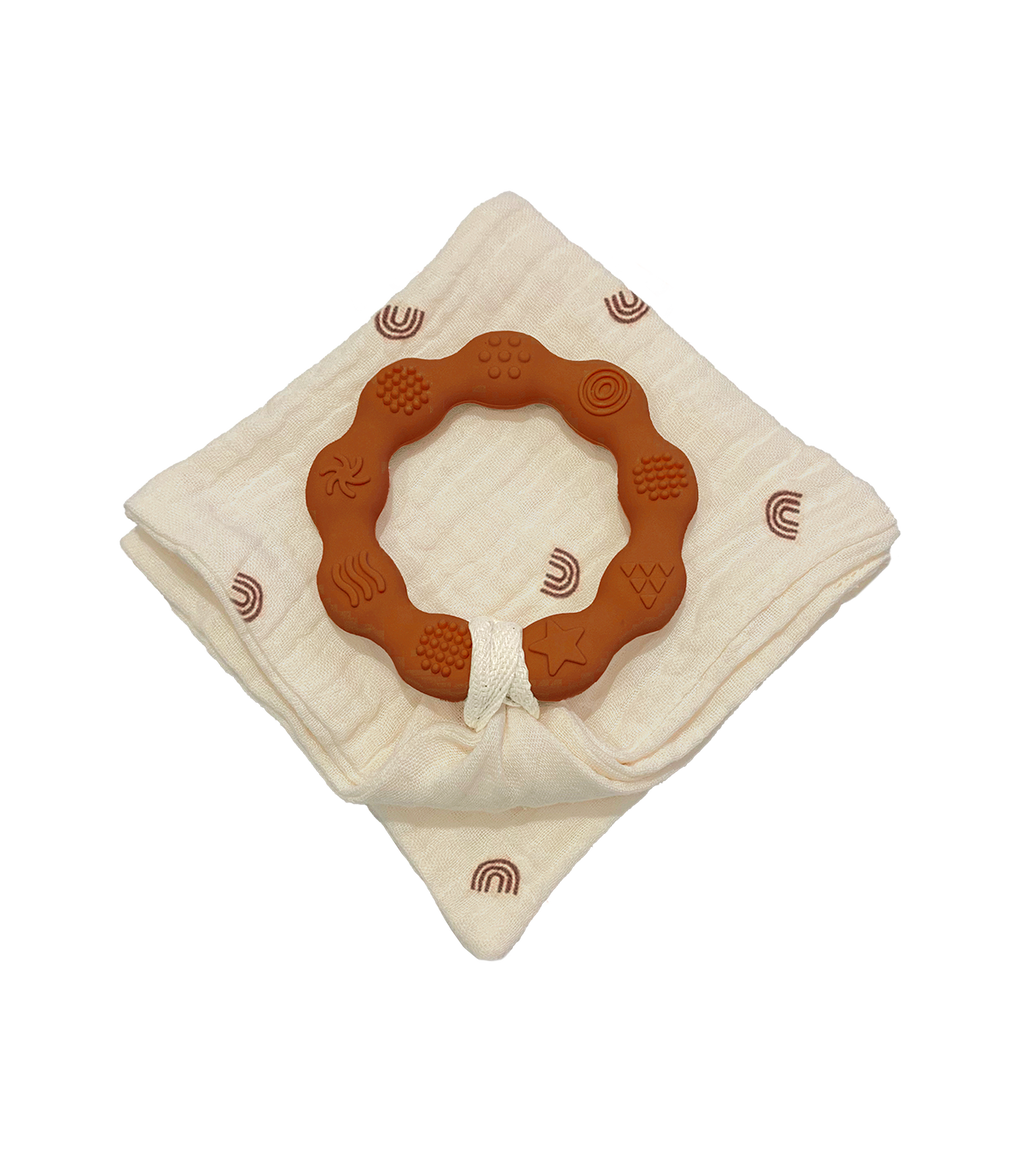 Anneau de dentition marron et lange rainbow