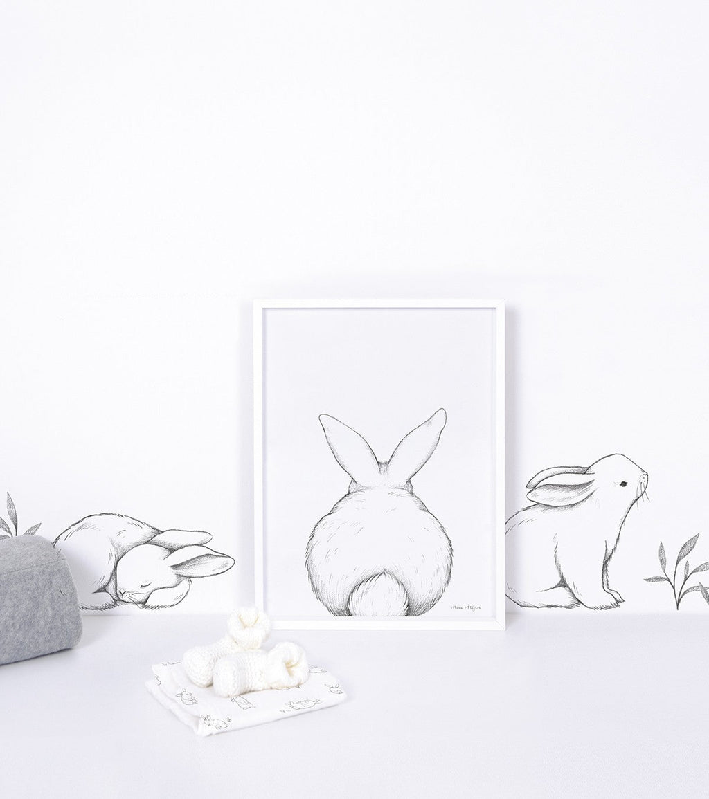 BUNNY - Stickers muraux - 3 lapins