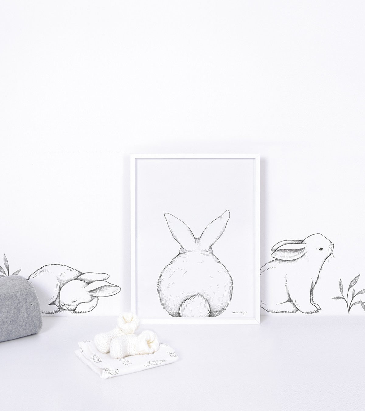 BUNNY - Stickers muraux - 3 lapins