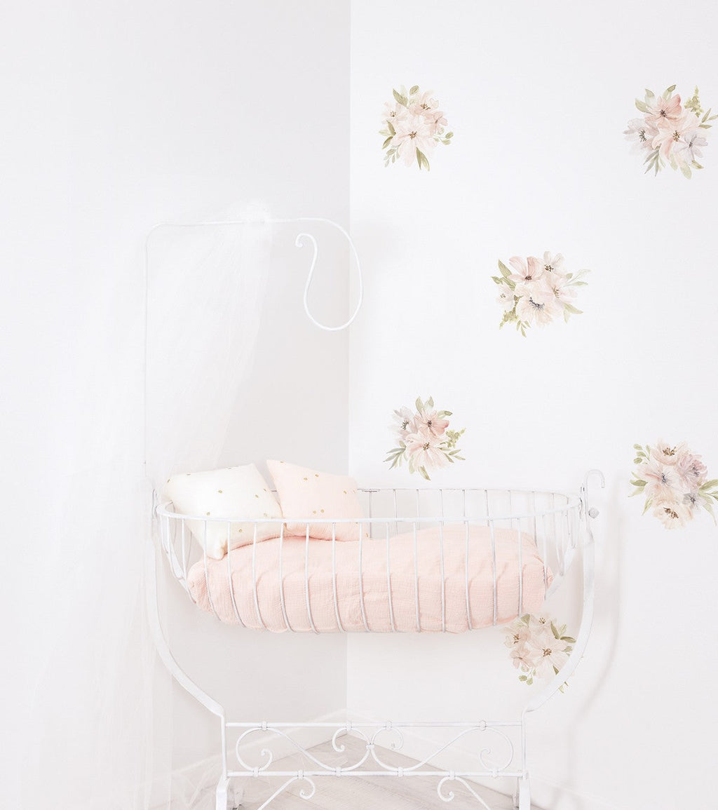 APPOLINE - Stickers muraux - Bouquets de fleurs (aquarelle)