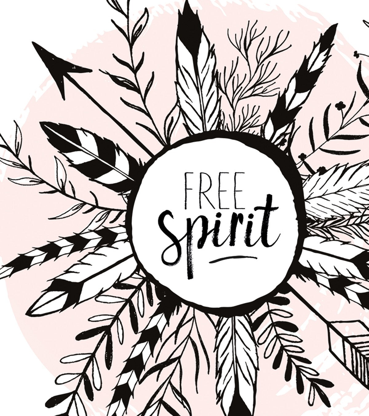 BOHO - Affiche enfant - Plumes et feuilles