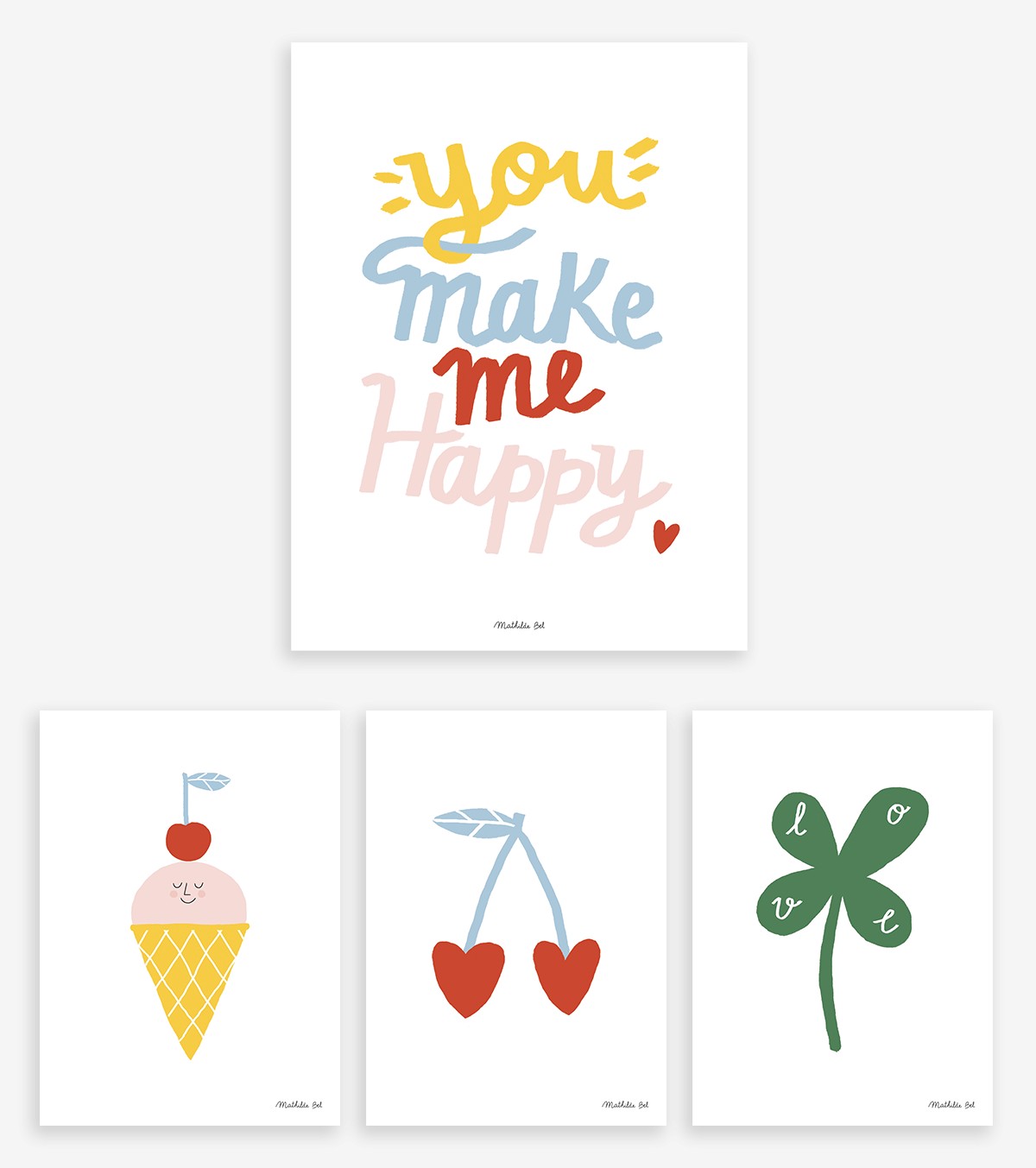 BROOKLYN - Lot affiches enfant - Arc-en-ciel (lot de 5)