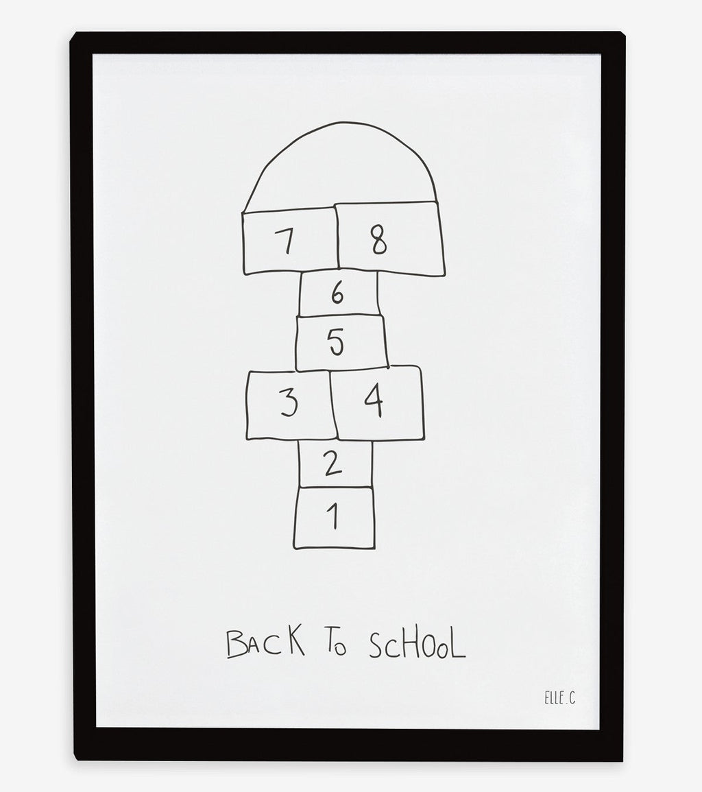 BACK TO SCHOOL - Affiche enfant - Marelle, back to school