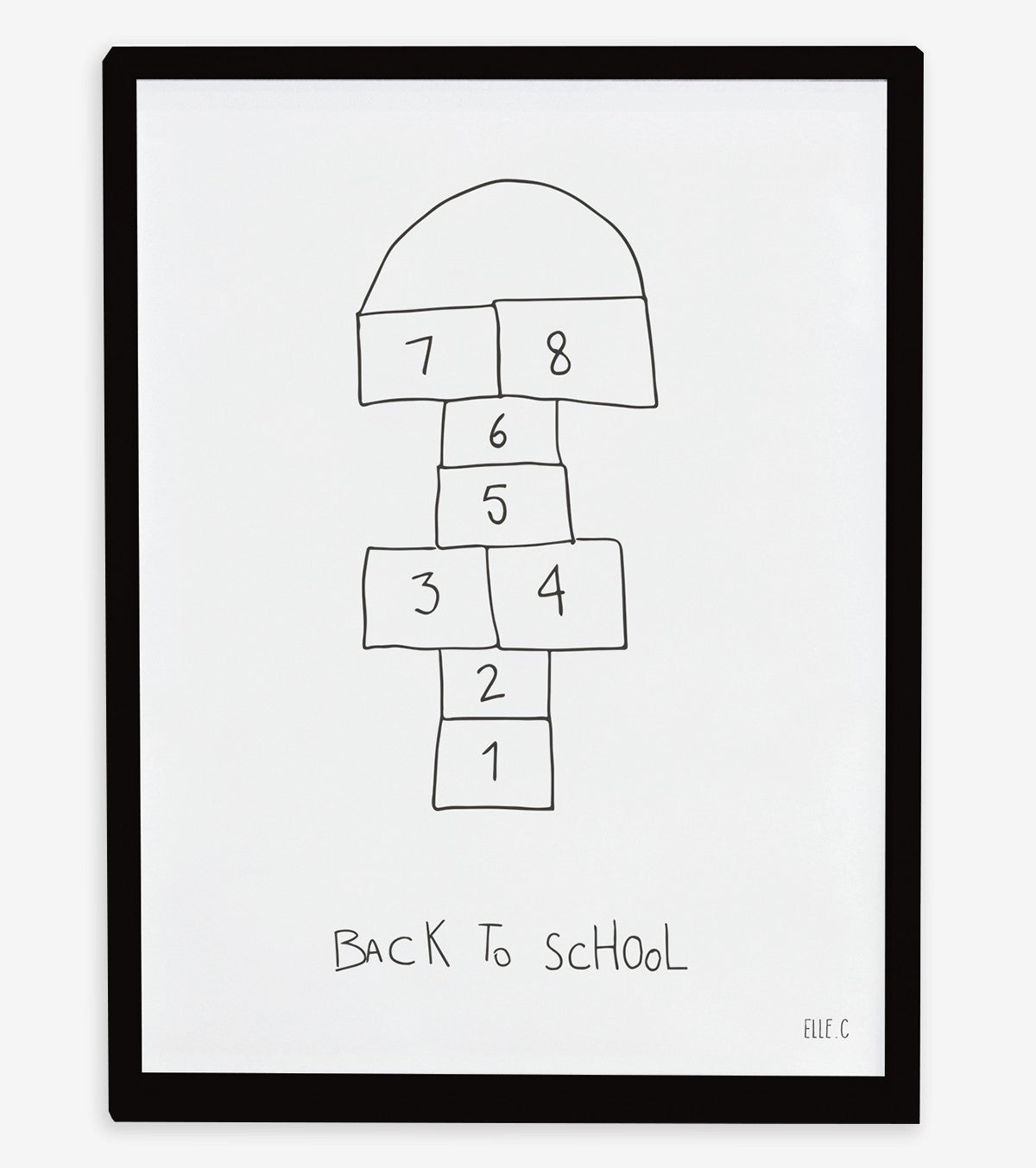 BACK TO SCHOOL - Affiche enfant - Marelle, back to school