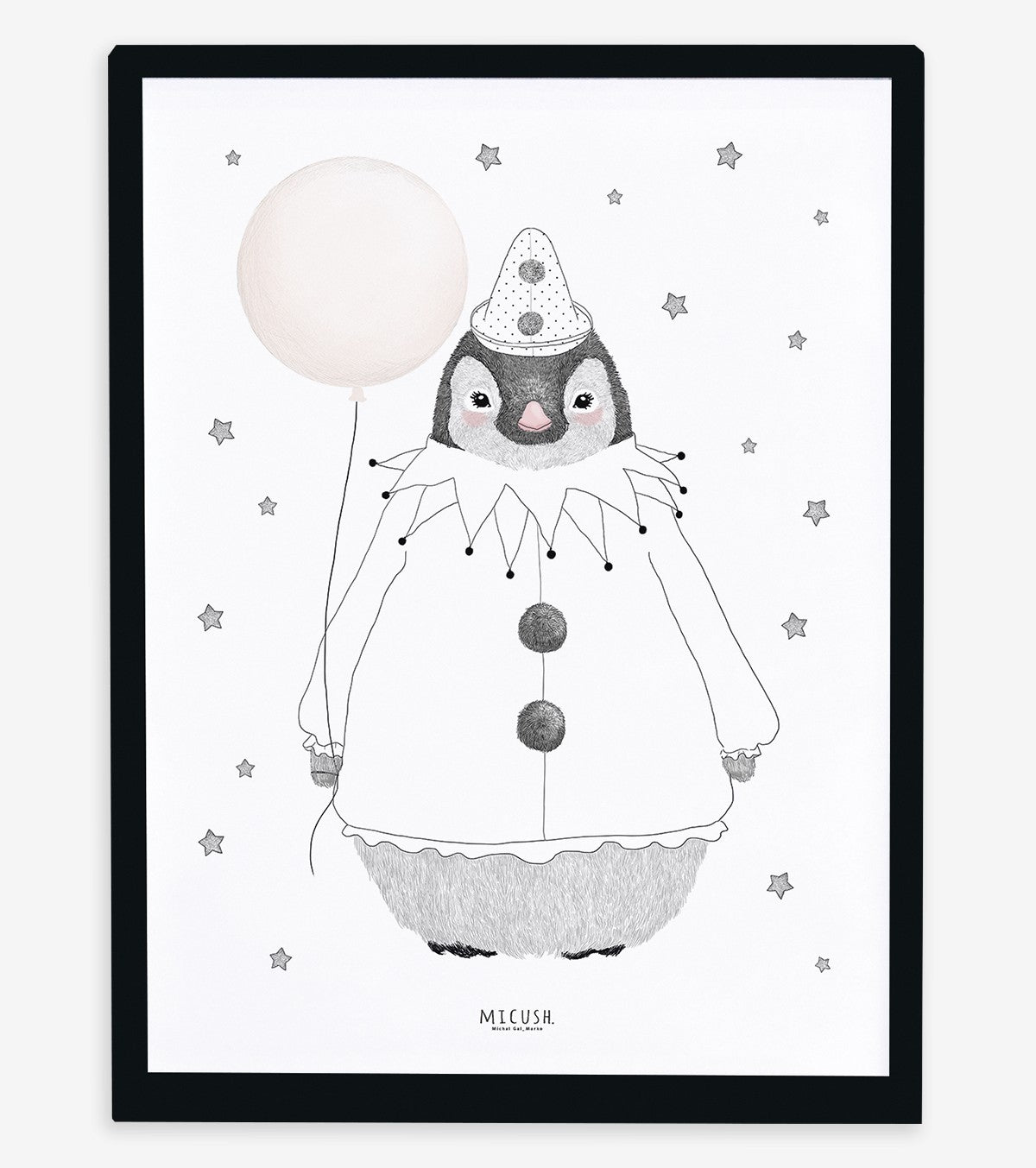 DREAMY - Affiche enfant - Pingouin et étoiles