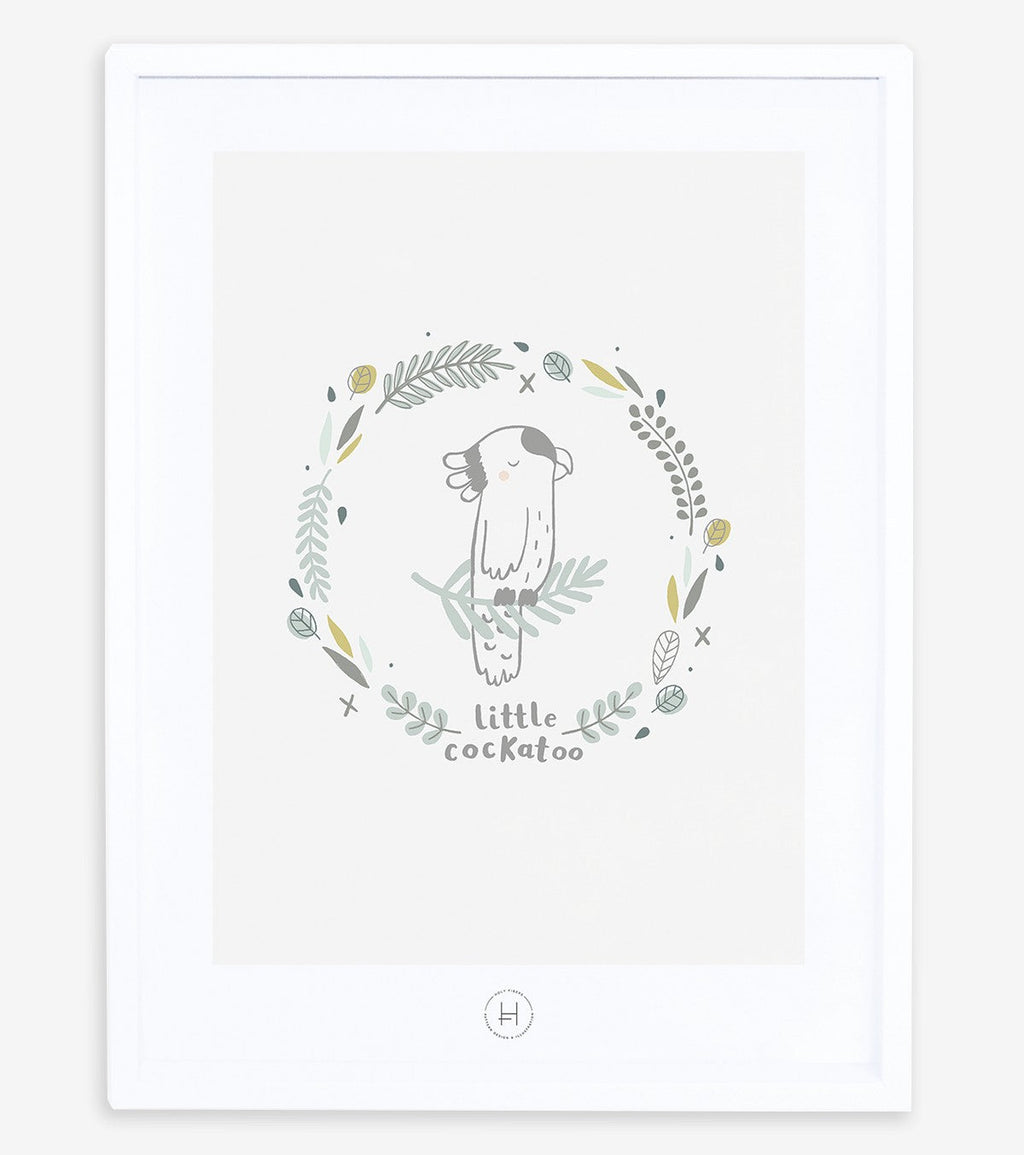 AUSTRALIA - Affiche enfant - Cacatoès et feuilles