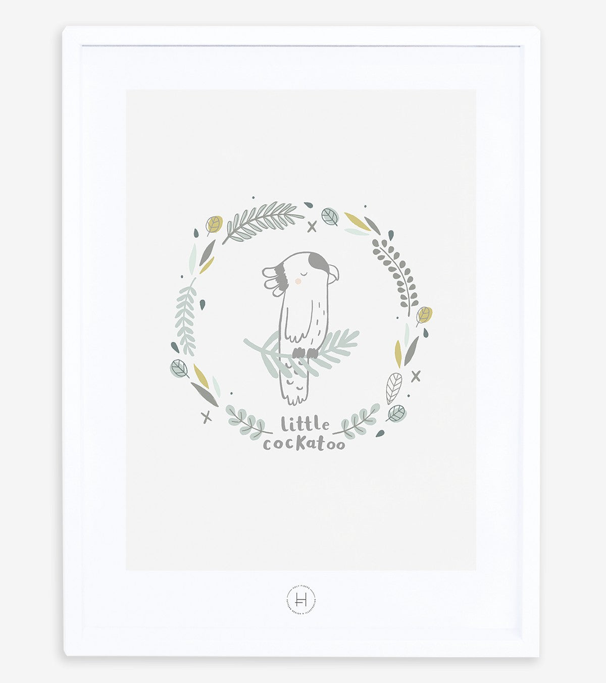 AUSTRALIA - Affiche enfant - Cacatoès et feuilles
