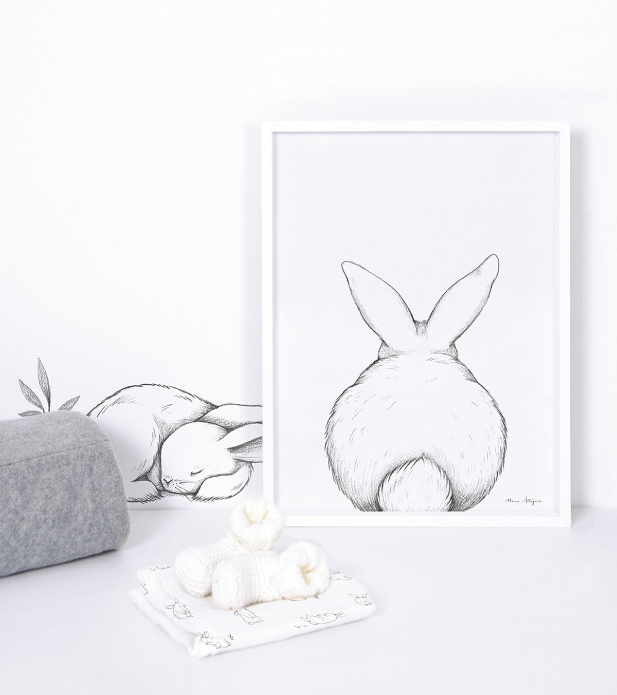 BUNNY - Affiche enfant - Lapin de dos
