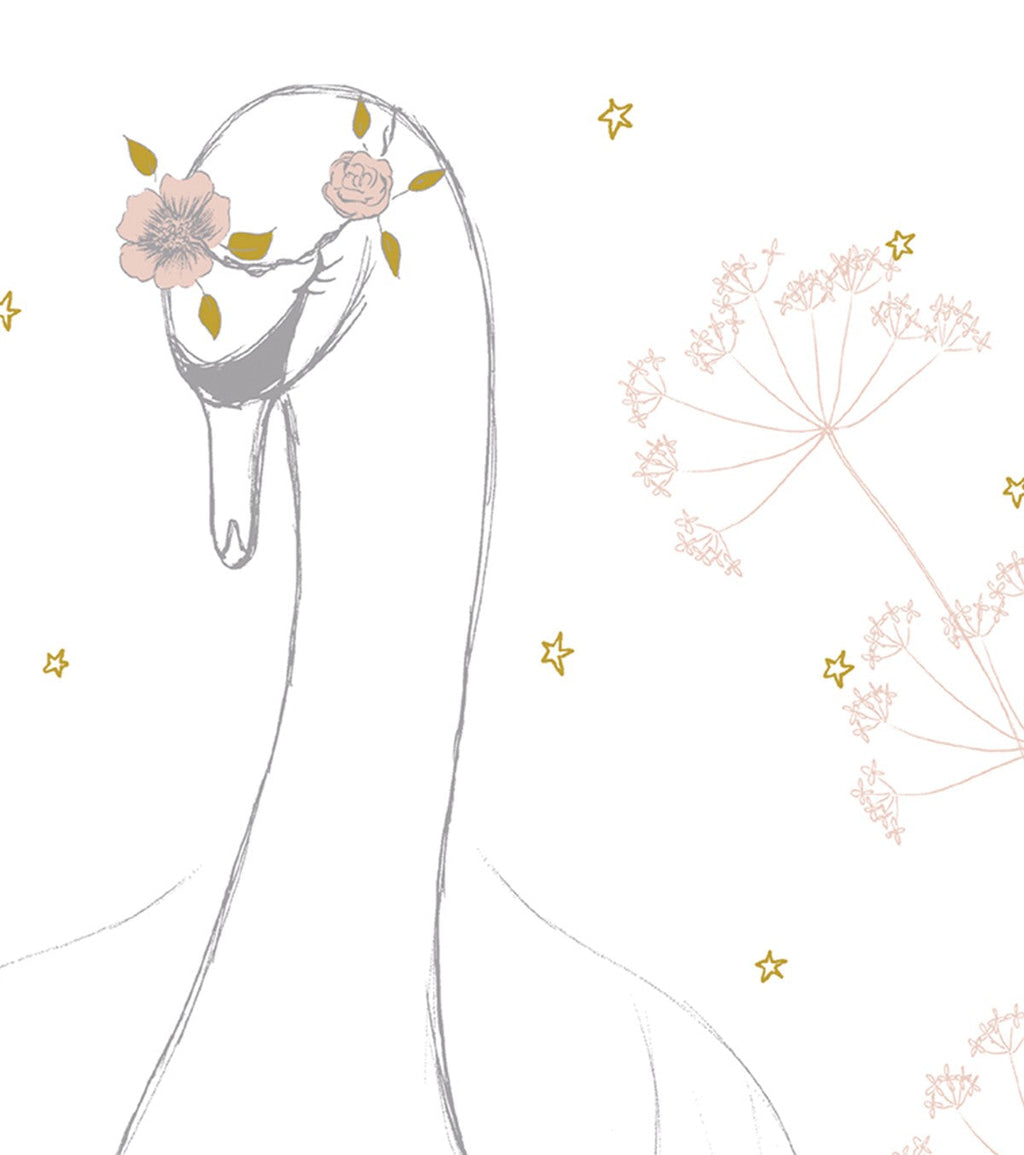 BOTANY - Affiche enfant - Cygne et fleurs