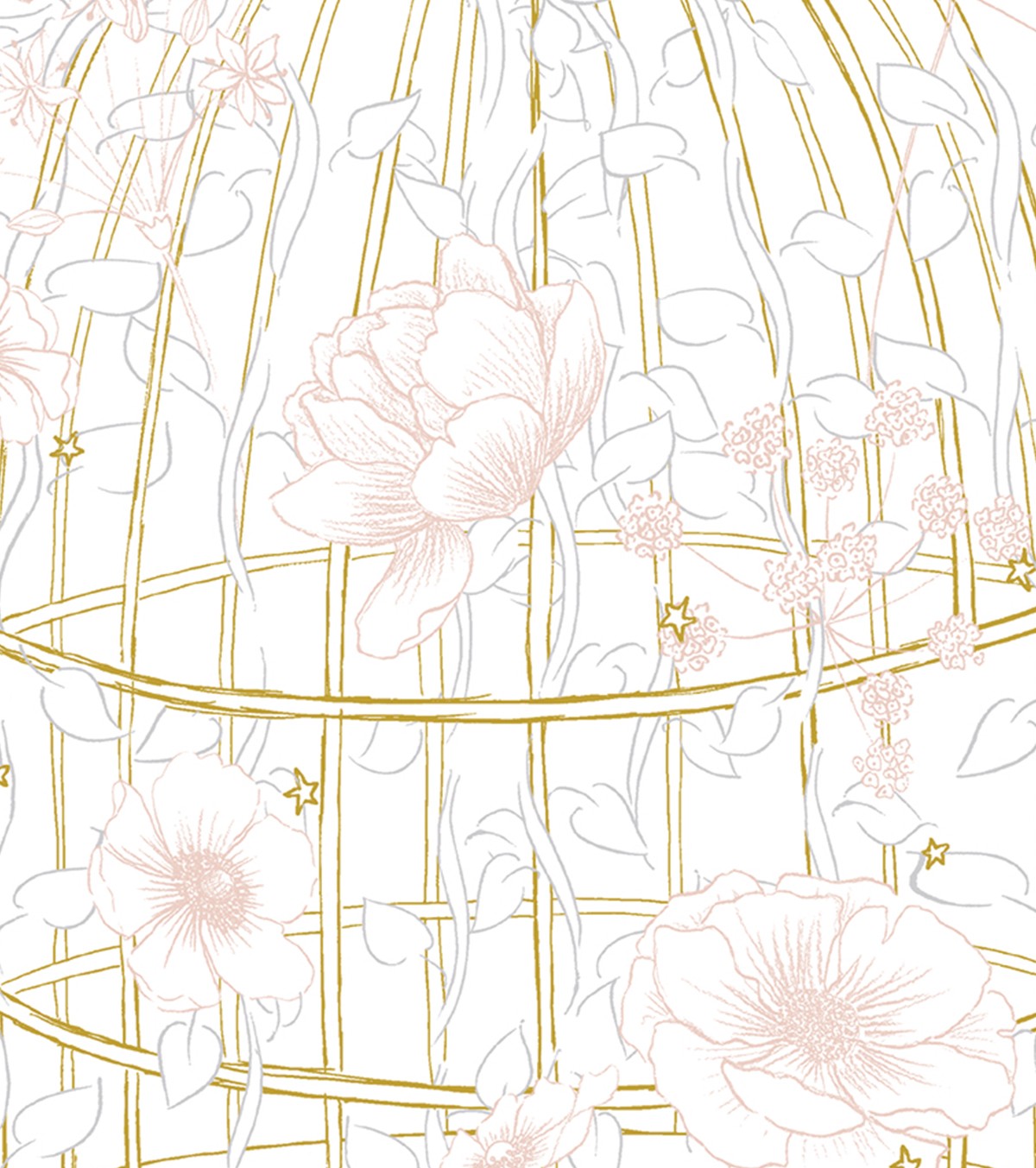 BOTANY - Affiche enfant - Cage et fleurs