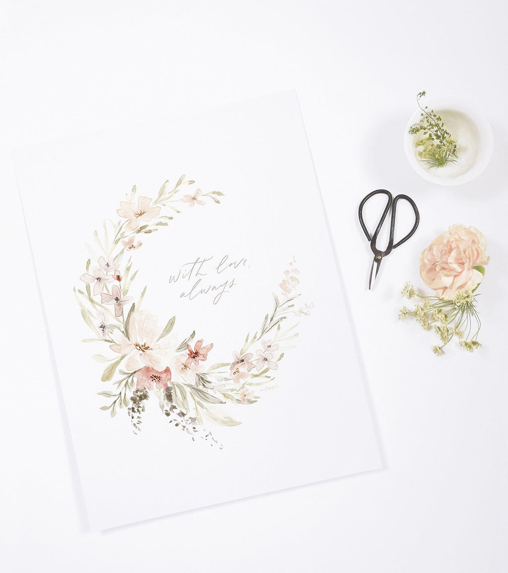 APPOLINE - Affiche encadrée enfant - Couronne de fleurs