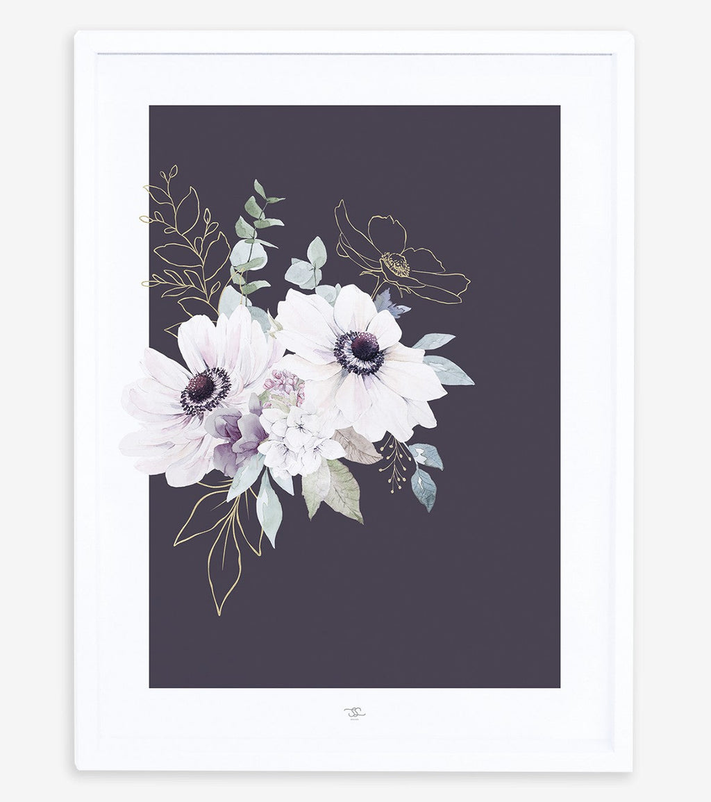 BLUSHING VIOLET - Affiche enfant - Les fleurs (fond violet)