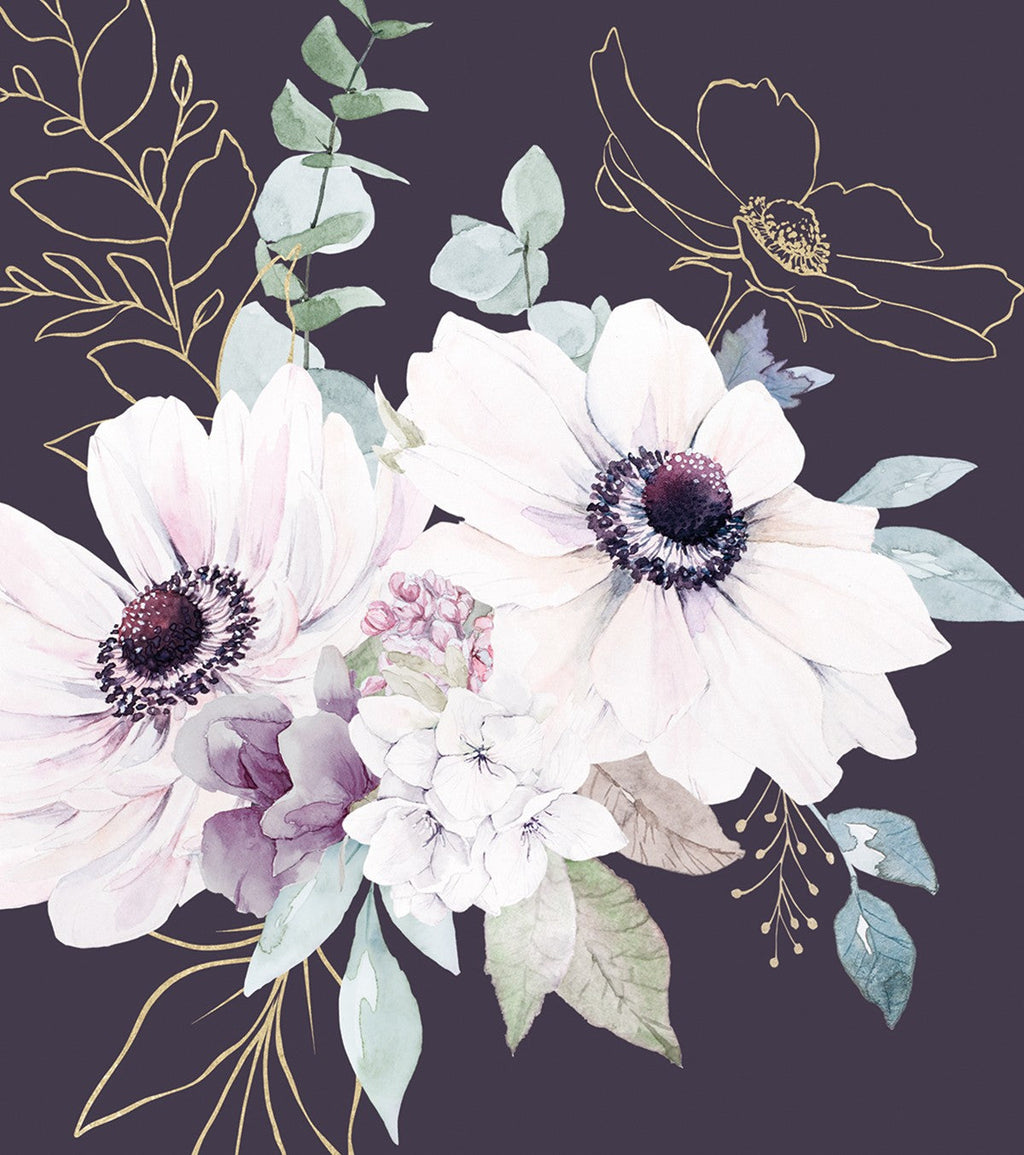 BLUSHING VIOLET - Affiche enfant - Les fleurs (fond violet)