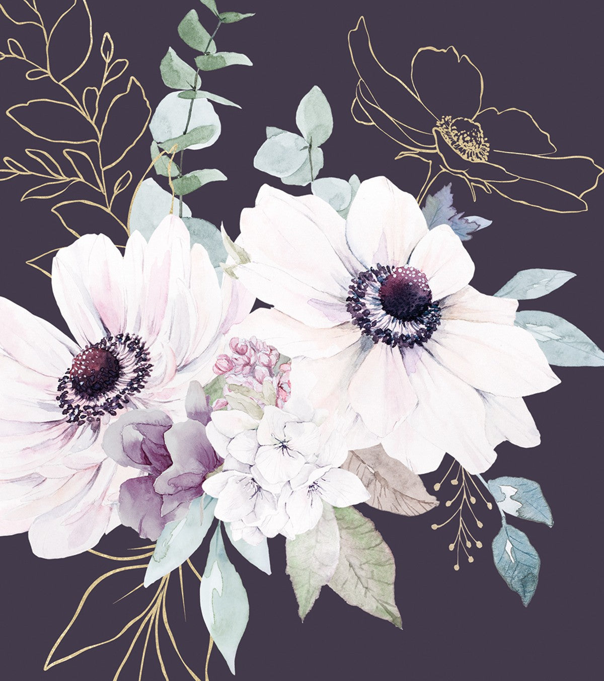 BLUSHING VIOLET - Affiche enfant - Les fleurs (fond violet)