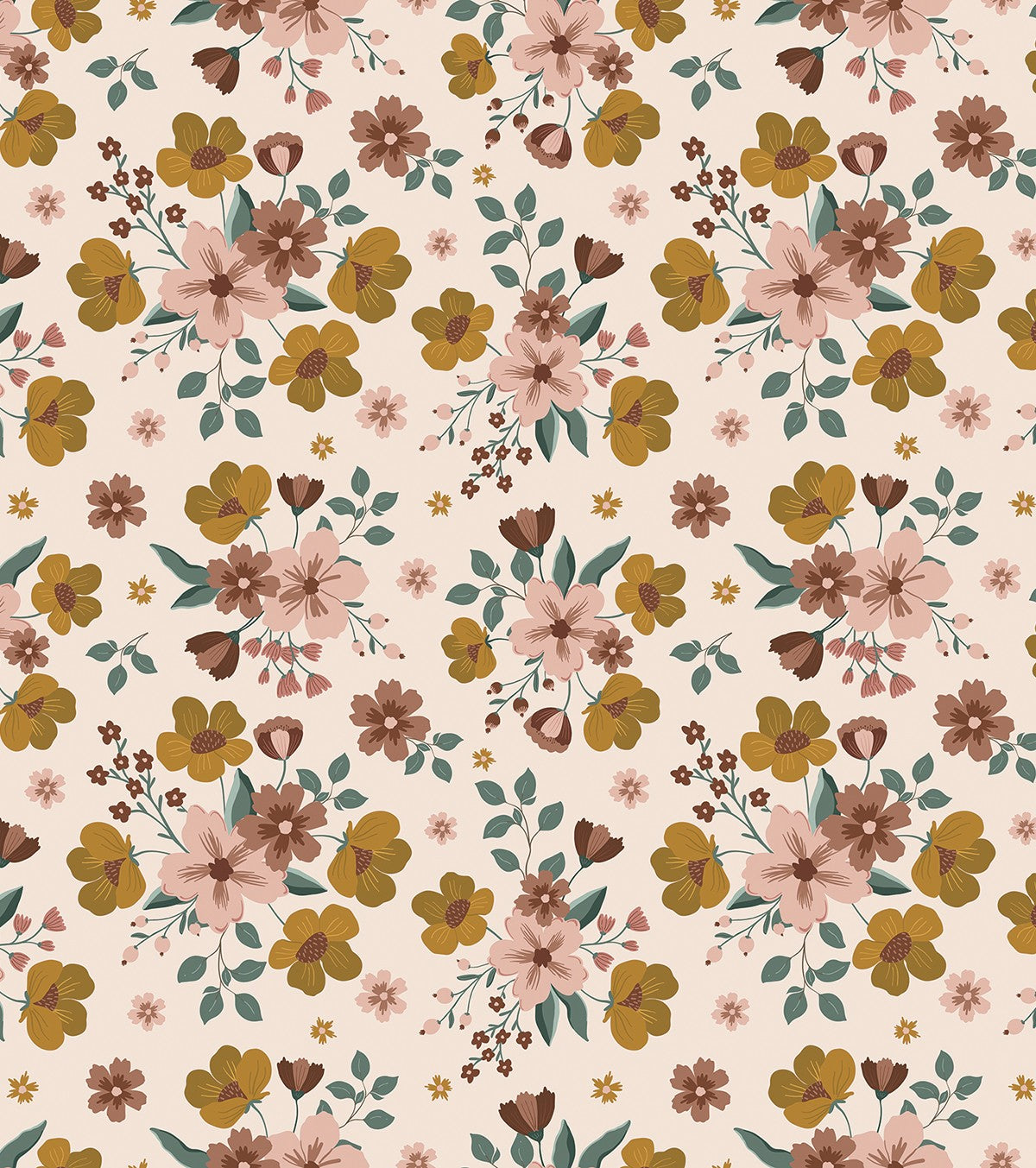 CAPUCINE - Papier peint enfant - Motif bouquet