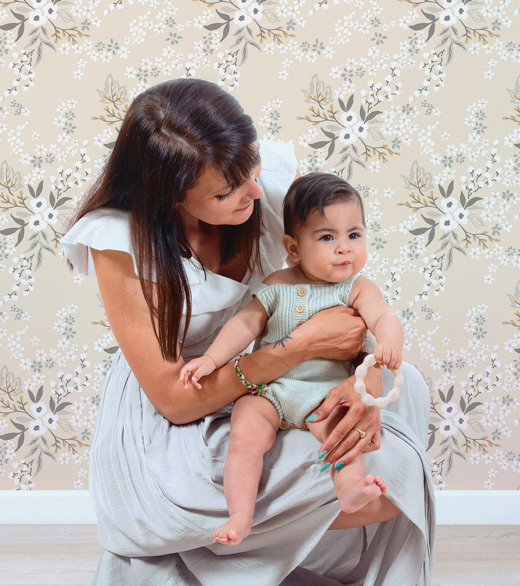 BRAYLYNN - Papier peint enfant - Motif floral