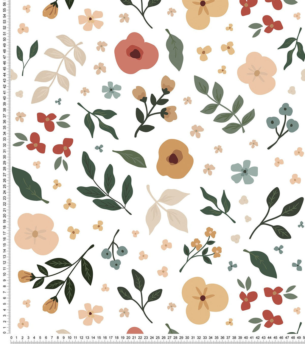 BLOEM - Papier peint enfant - Motif fleurs et feuilles