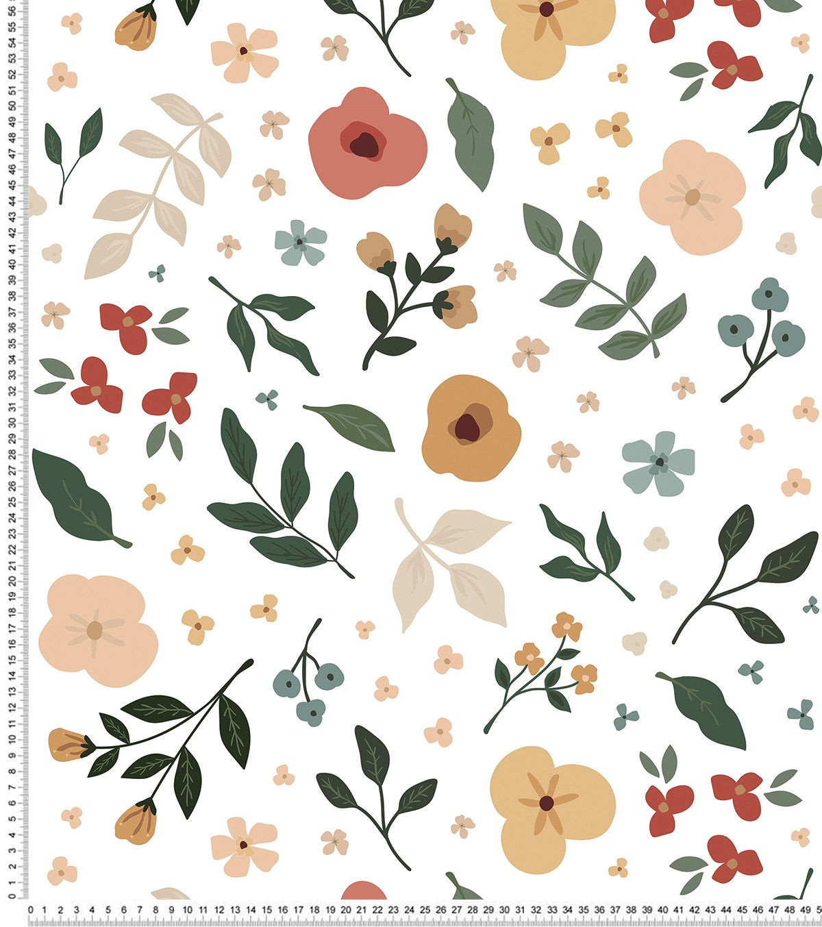 BLOEM - Papier peint enfant - Motif fleurs et feuilles