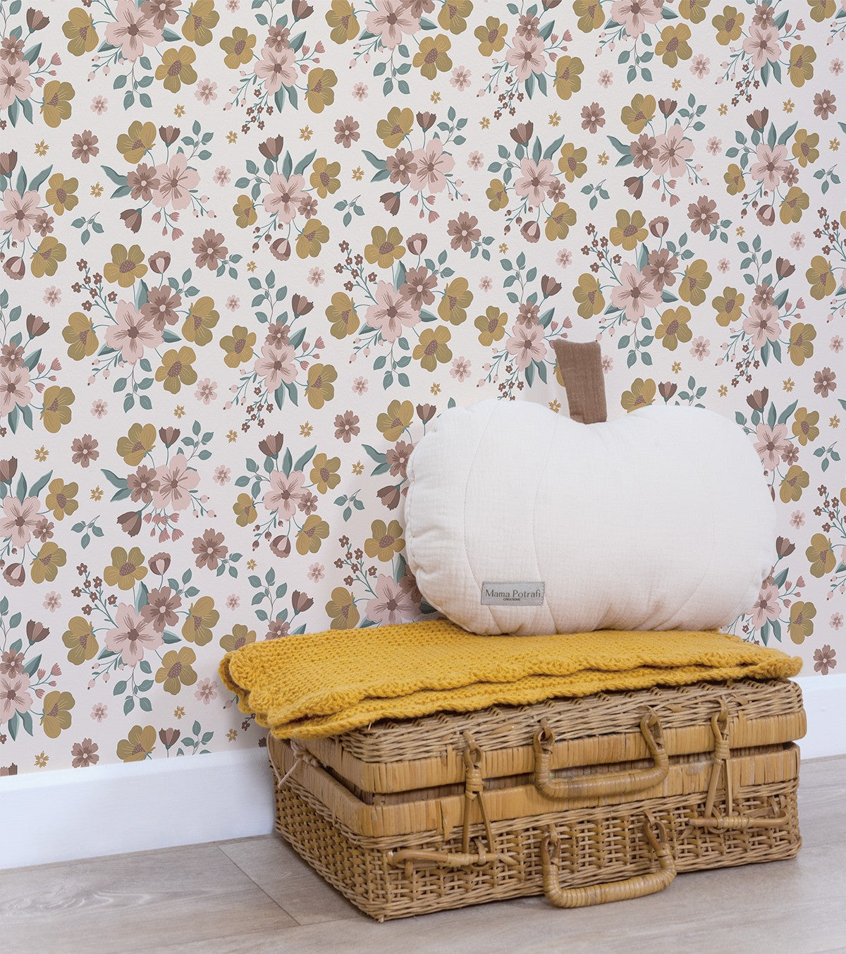 CAPUCINE - Papier peint enfant - Motif bouquet