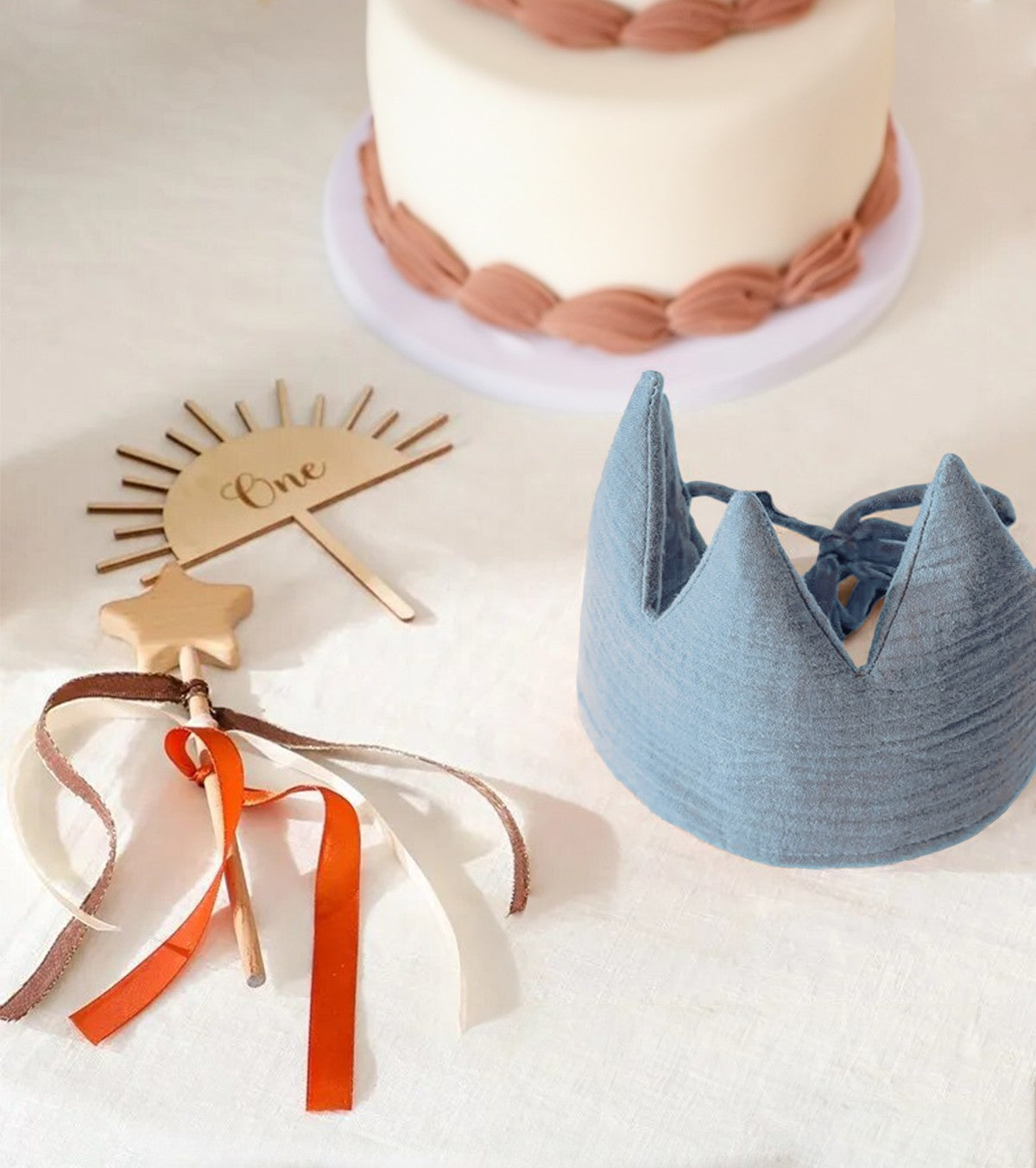 Déguisement - Couronne et baguette magique, bleu - Magicien