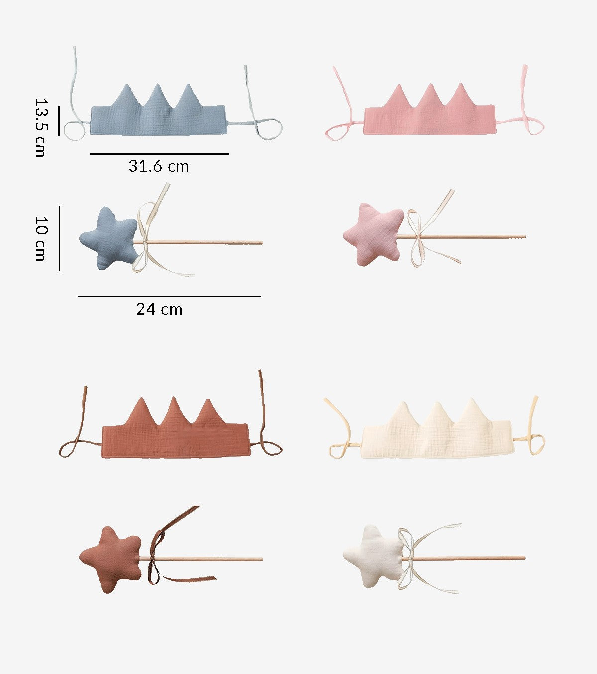 Déguisement - Couronne et baguette magique, écru