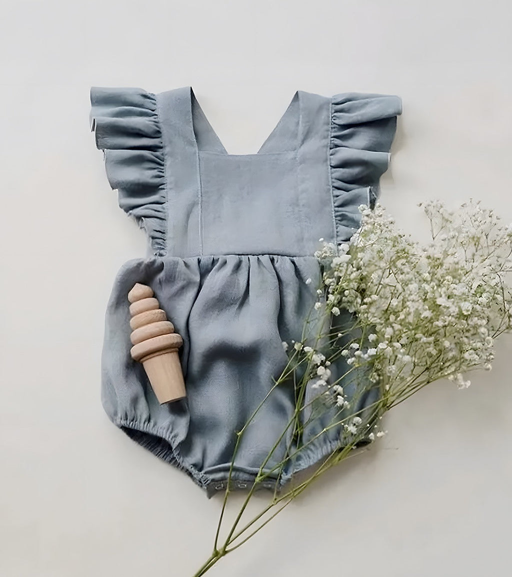 Barboteuse à volants - bleu