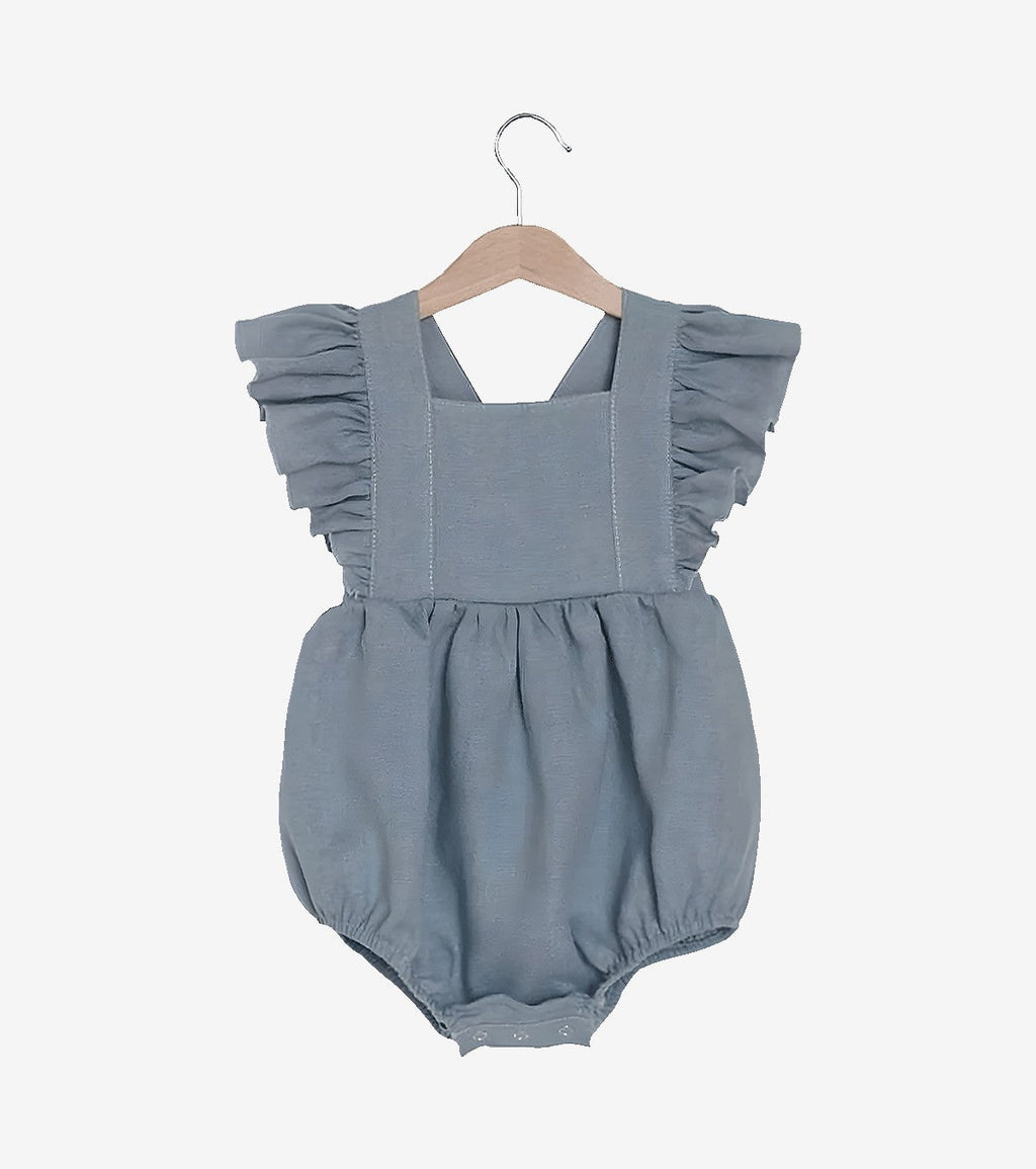 Barboteuse à volants - bleu