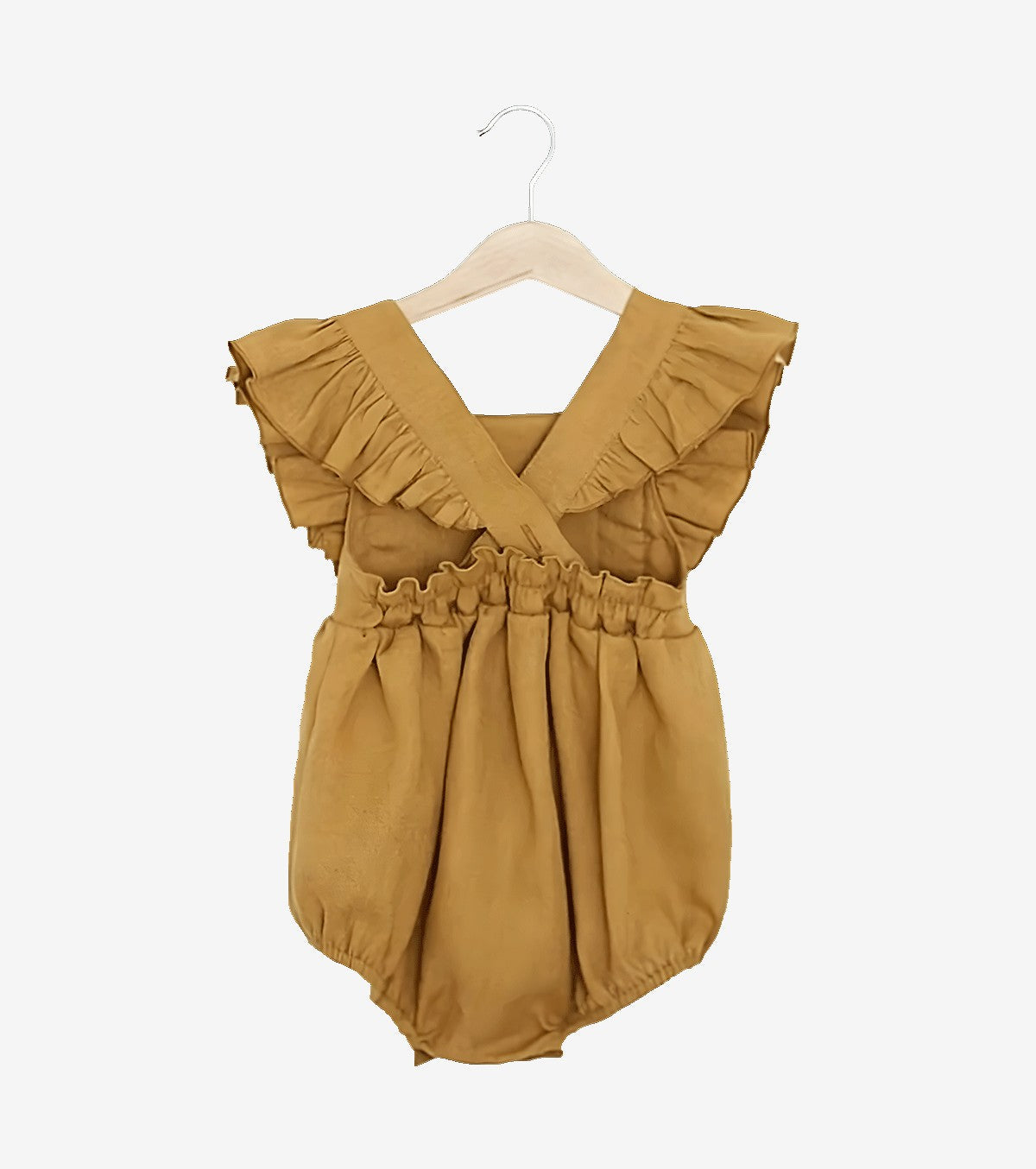 Barboteuse à volants - moutarde