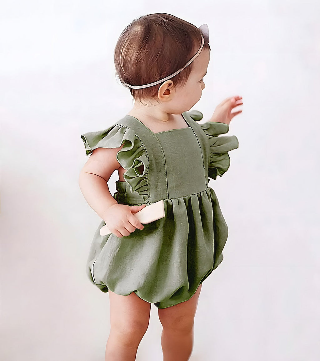 Barboteuse à volants - vert