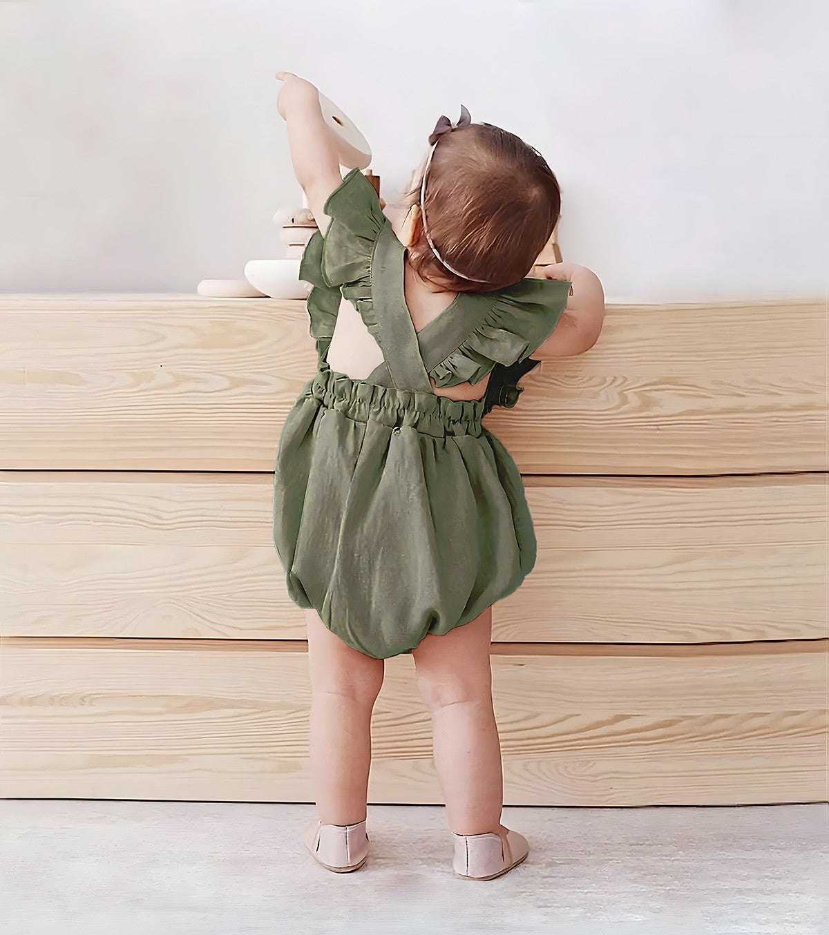 Barboteuse à volants - vert