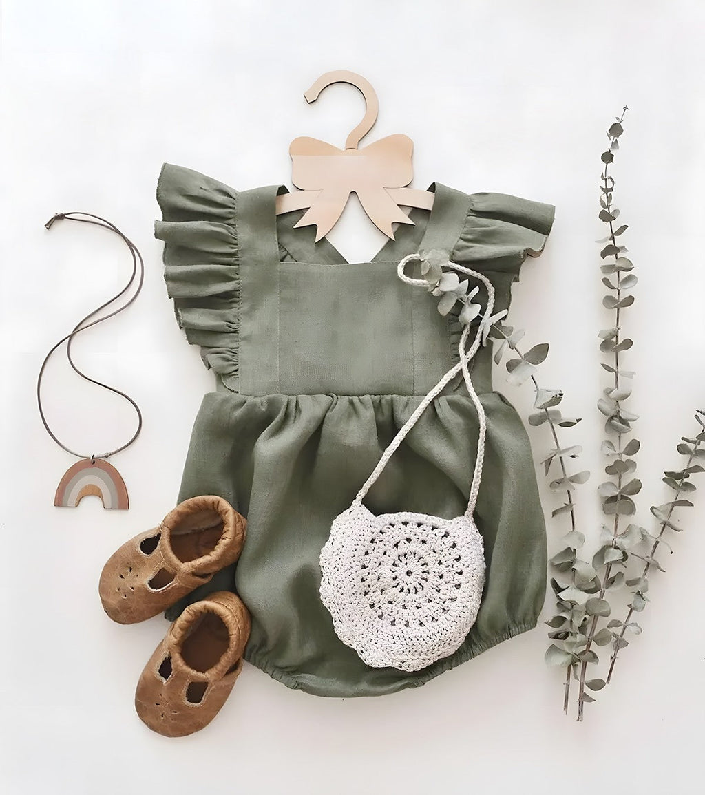 Barboteuse à volants - vert