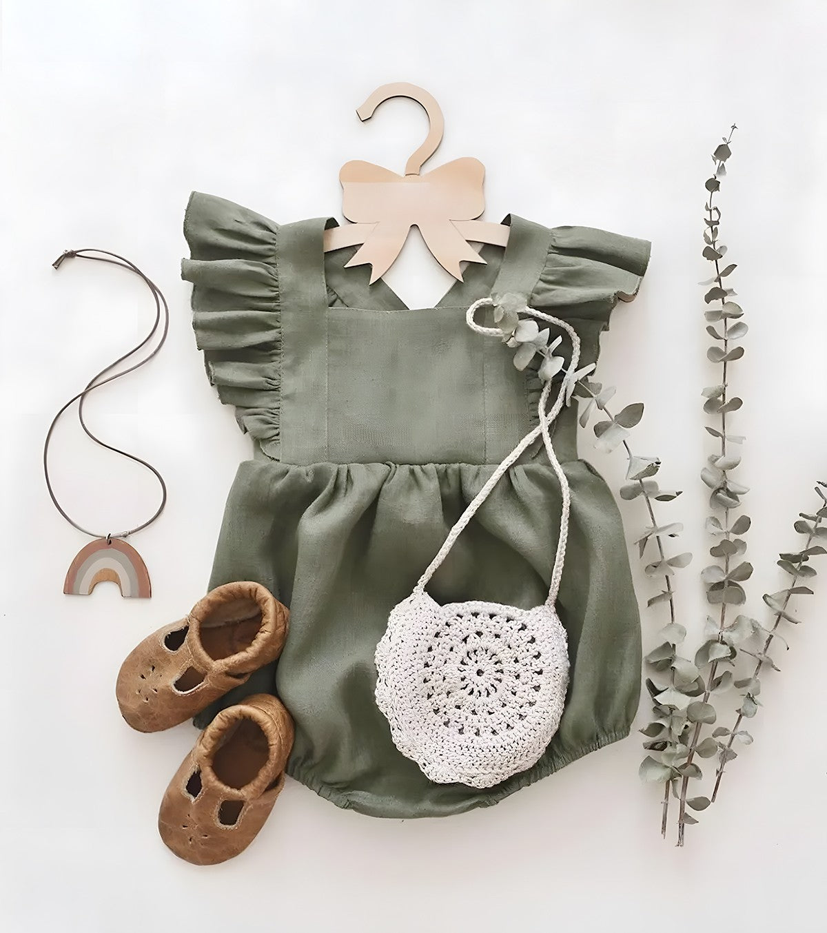 Barboteuse à volants - vert