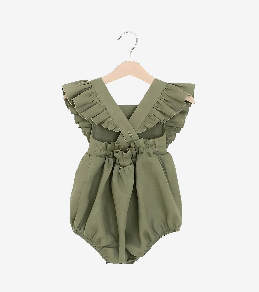 Barboteuse à volants - vert