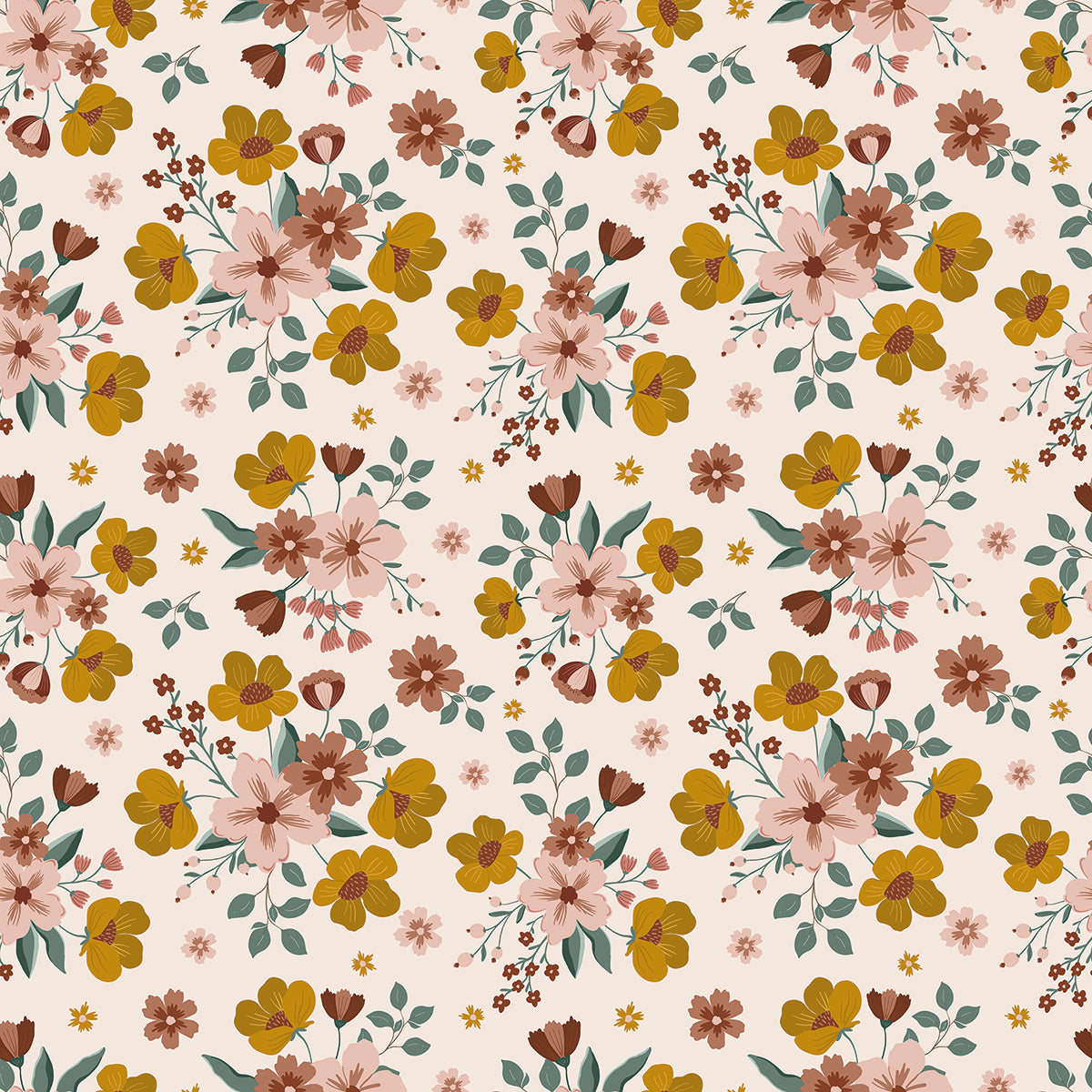 CAPUCINE - Échantillon papier peint, fall bouquets (light)