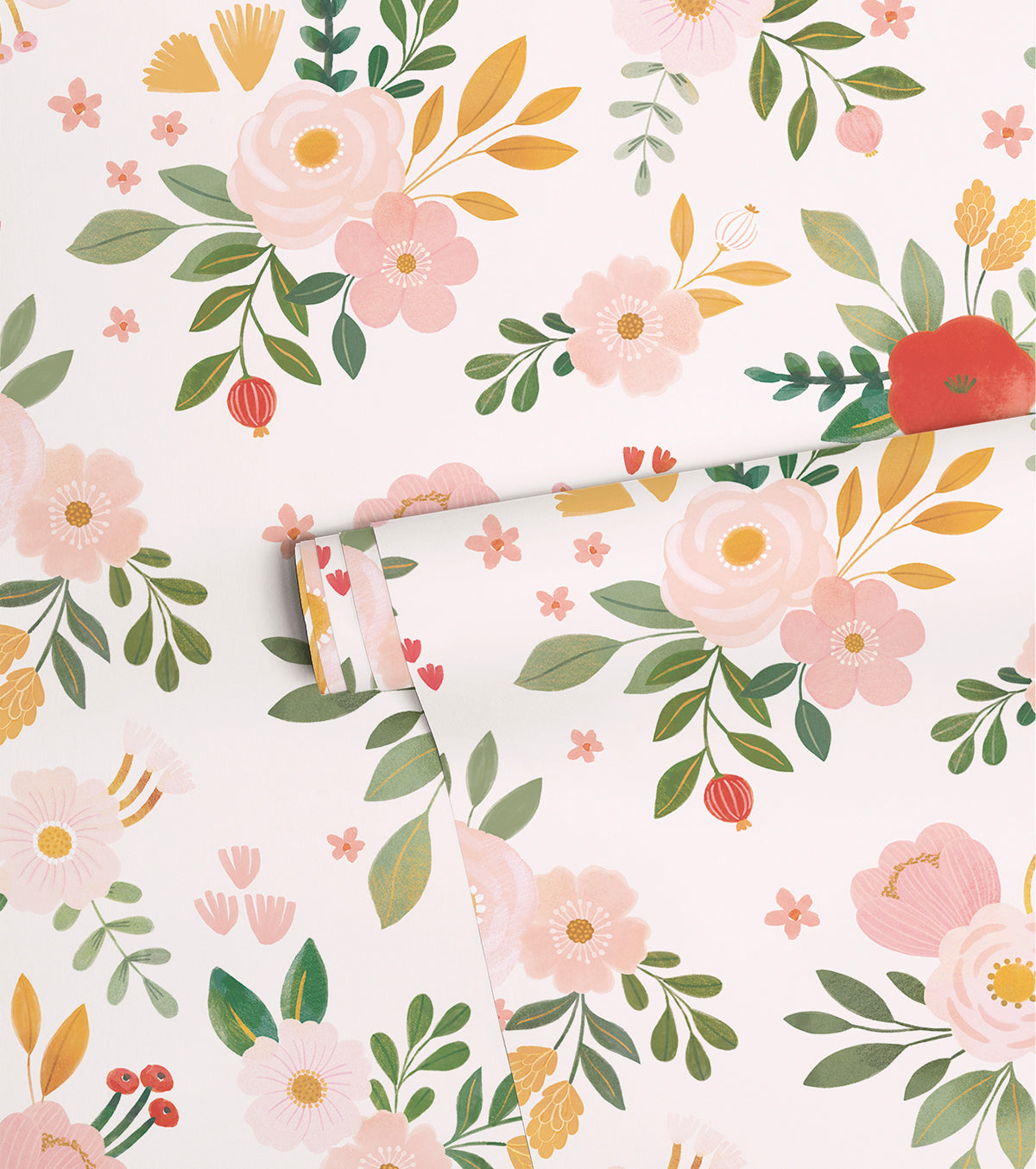 ALYSSE - Papier peint floral et oiseaux