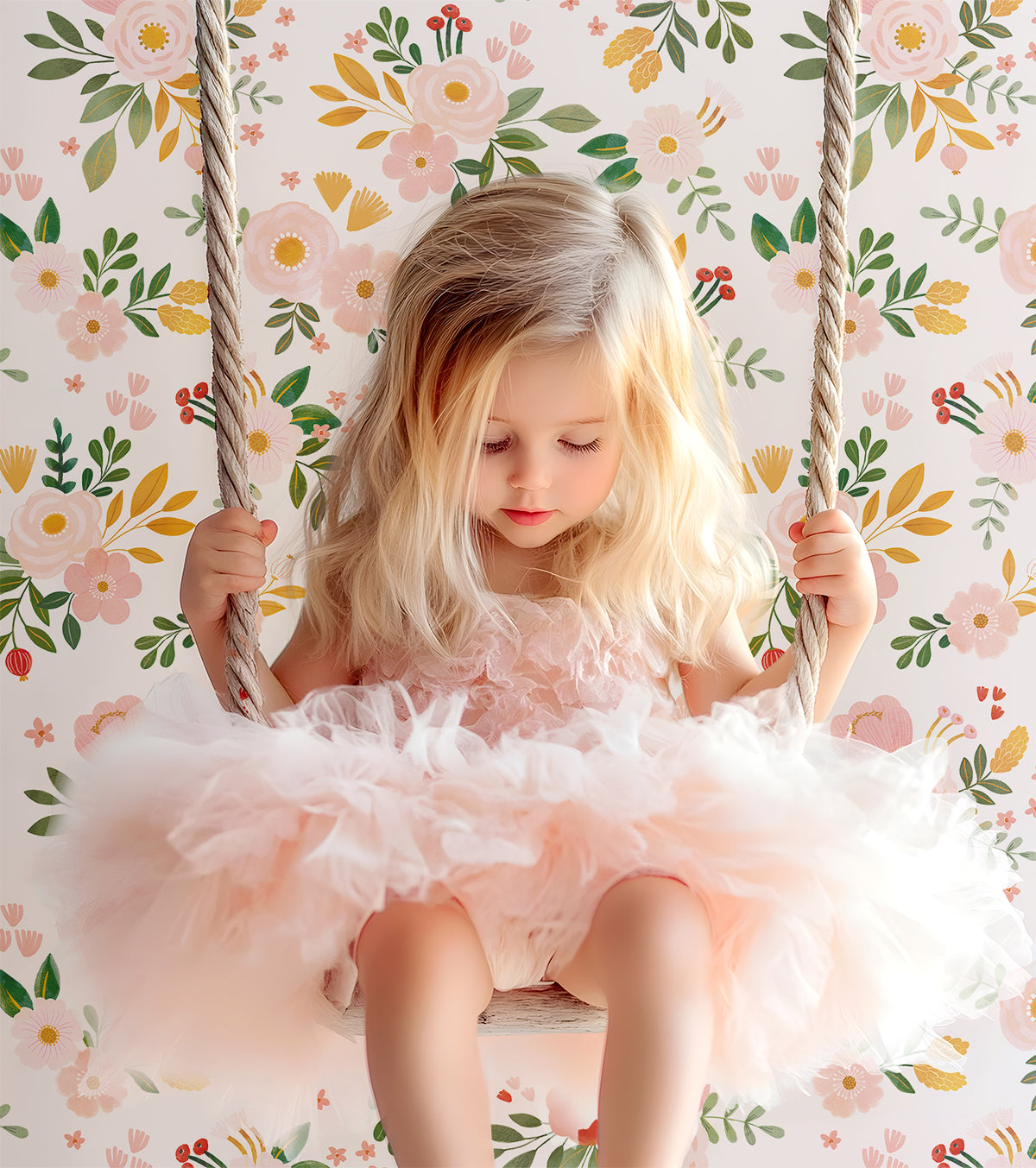 ALYSSE - Papier peint floral et oiseaux