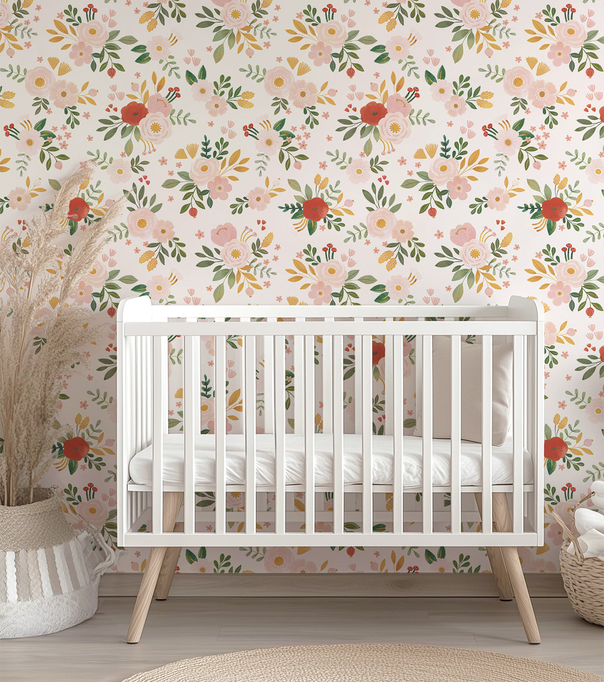 ALYSSE - Papier peint floral et oiseaux