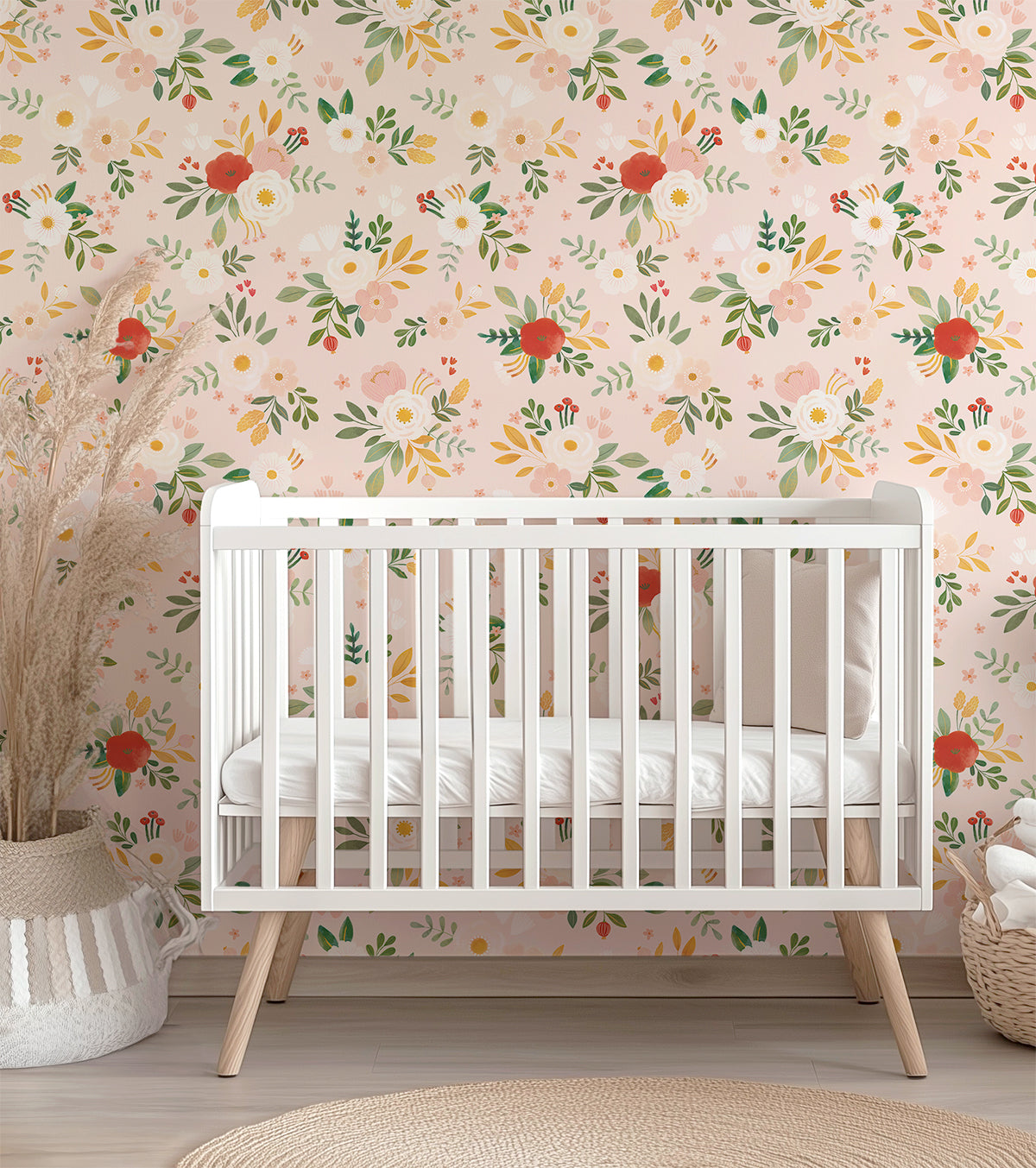 ALYSSE - Papier peint floral et oiseaux