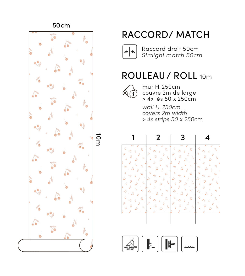 CHERRY CHERIE – Papier peint les cerises, love