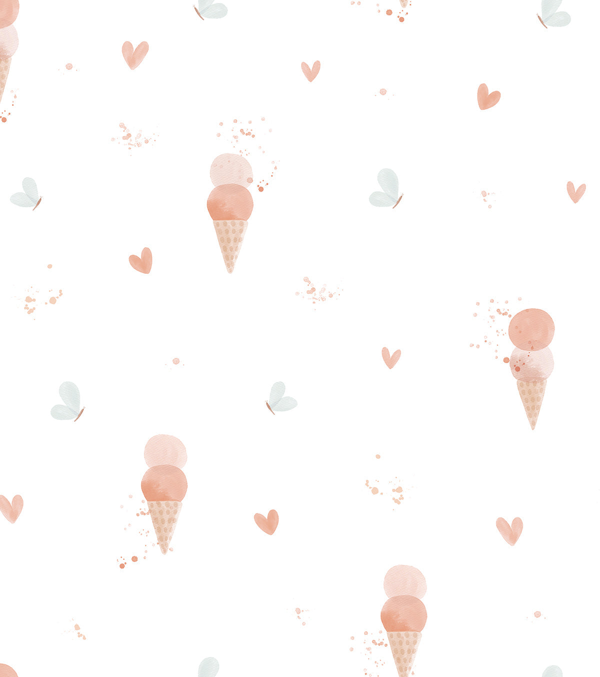 CHERRY CHERIE – Papier peint glaces et papillons, pop